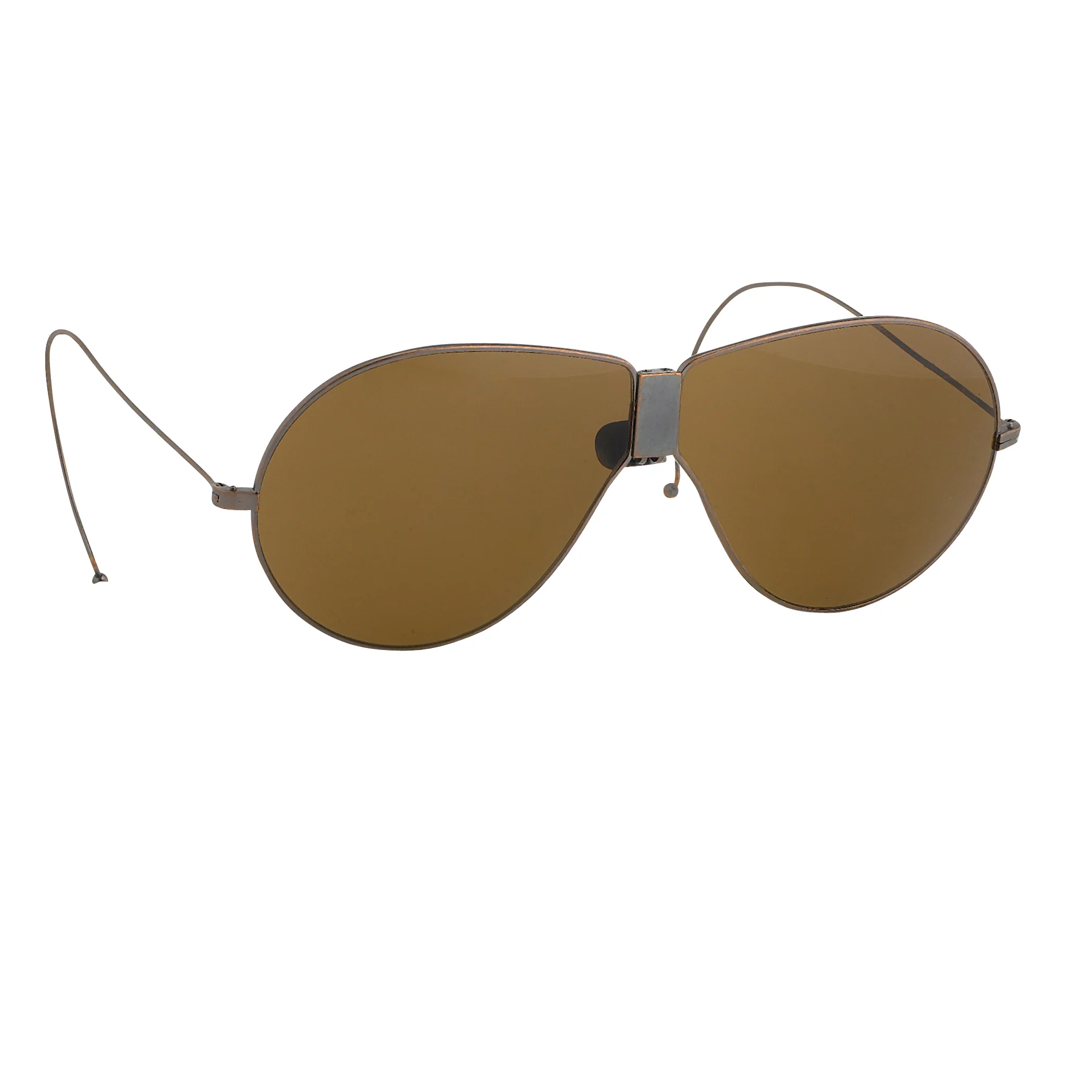 Dries Van Noten Men's Aviator Brown Sunglasses