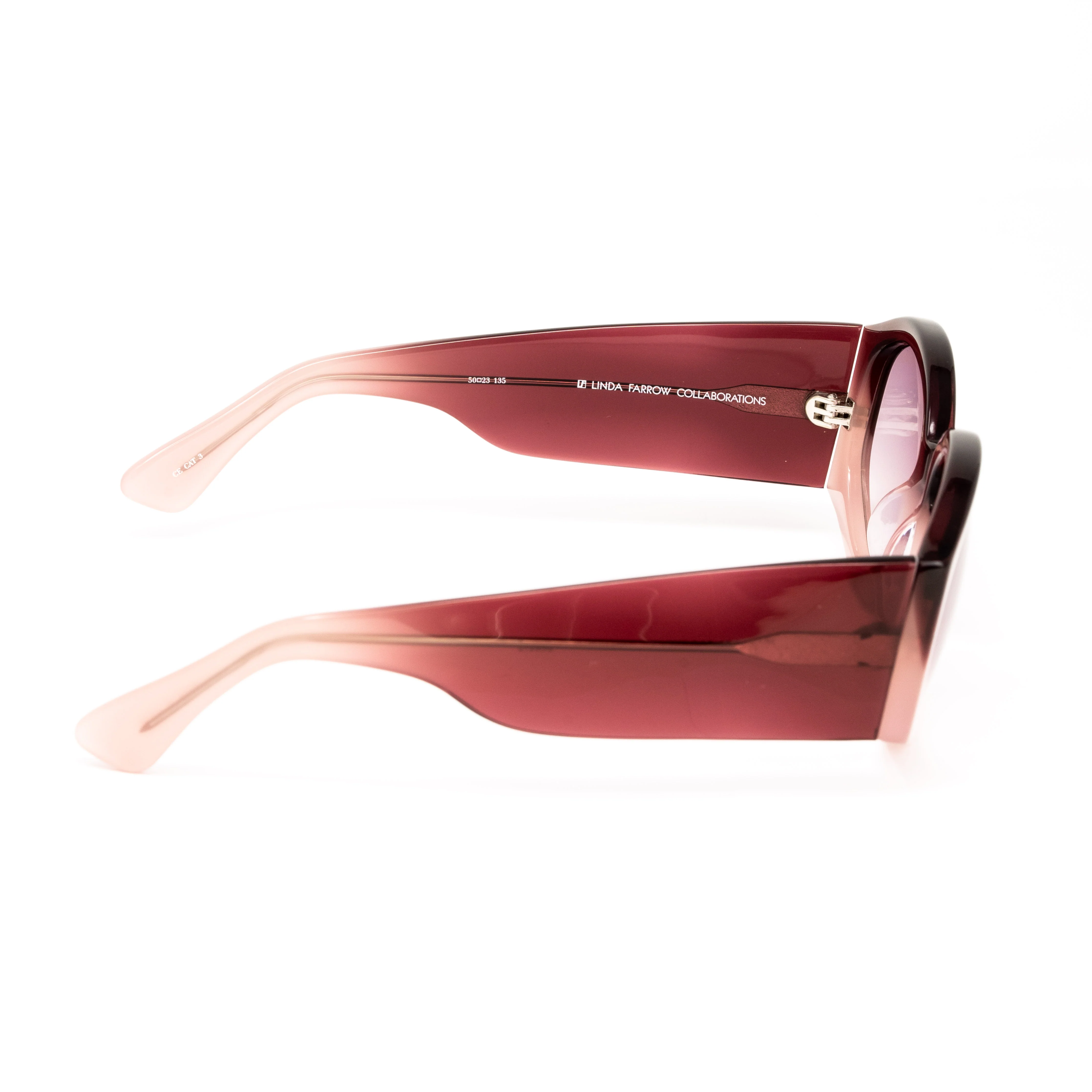 Dries Van Noten x Linda Farrow Burgundy Sunglasses - Image 3