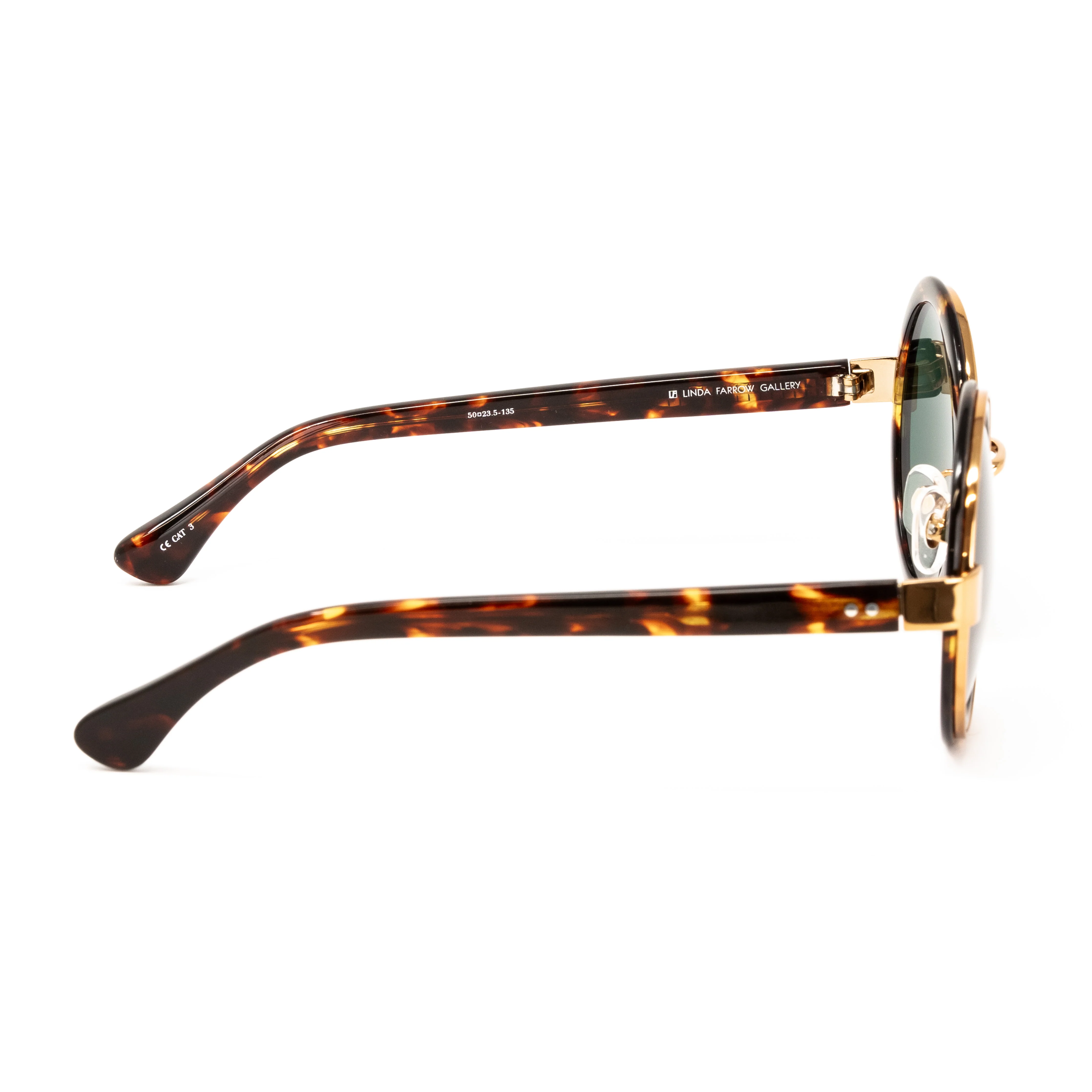 Dries Van Noten x Linda Farrow Tortoise/Gold Sunglasses - Image 3