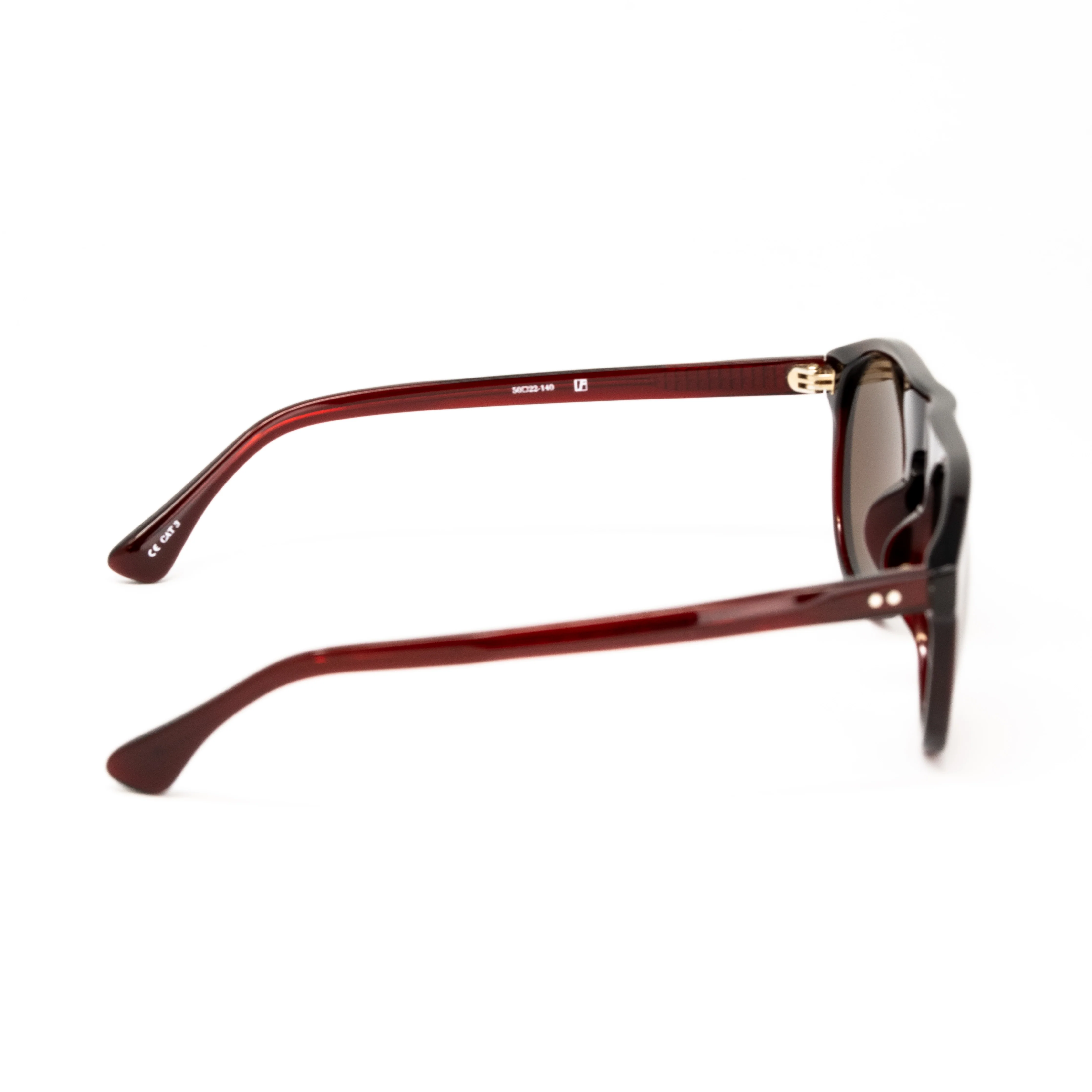 Dries Van Noten x Linda Farrow Burgundy Sunglasses - Image 3