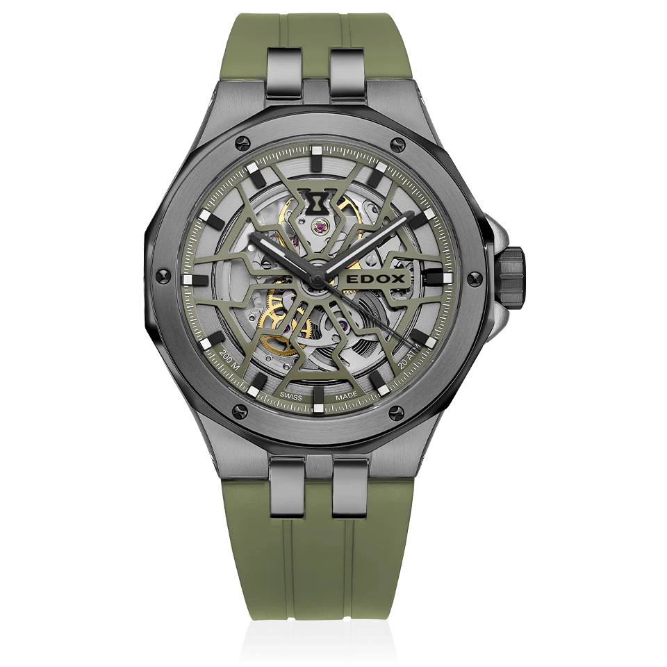 Edox Delfin Mecano Men's Green Watch