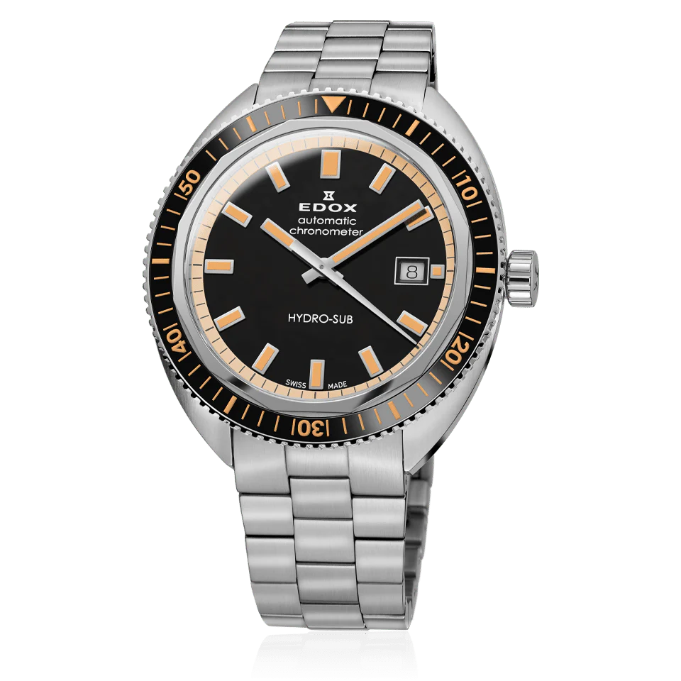 Edox Hydro-Sub Men's Silver Black Watch