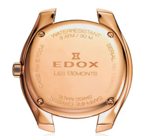 Edox Les Bèmonts Ladies Rose Gold Blue Watch - Image 2