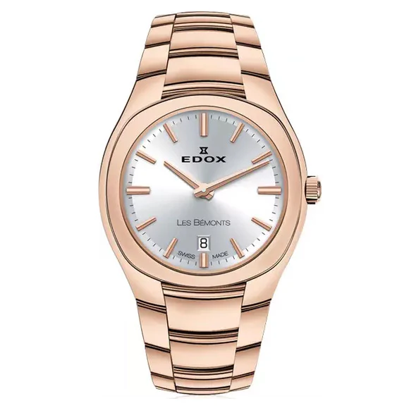 Edox Les Bèmonts Ladies Rose Gold Silver Watch