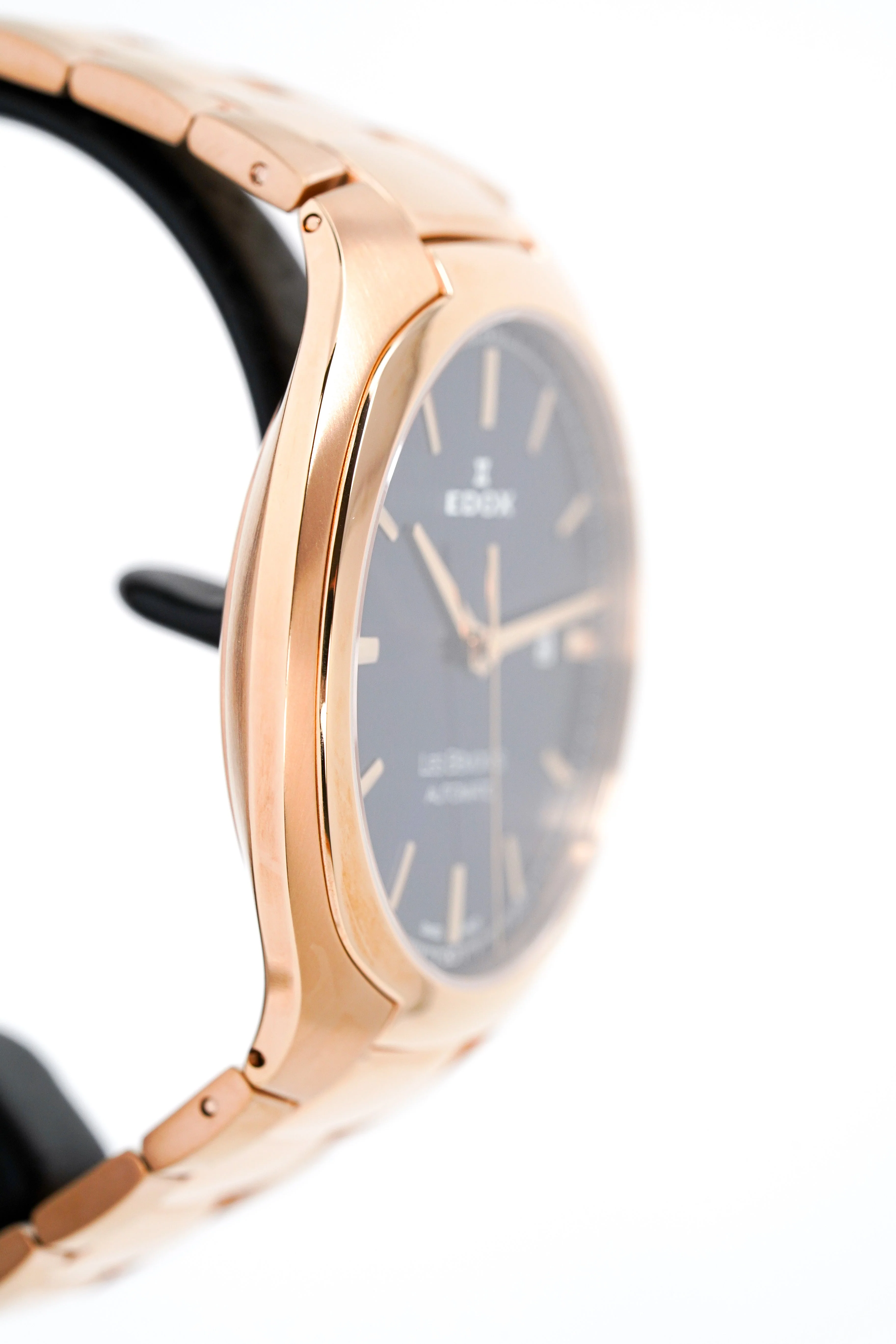 Edox Men's Automatic Watch Les Bèmonts Ultra Slim Blue Rose Gold 42mm - Image 8