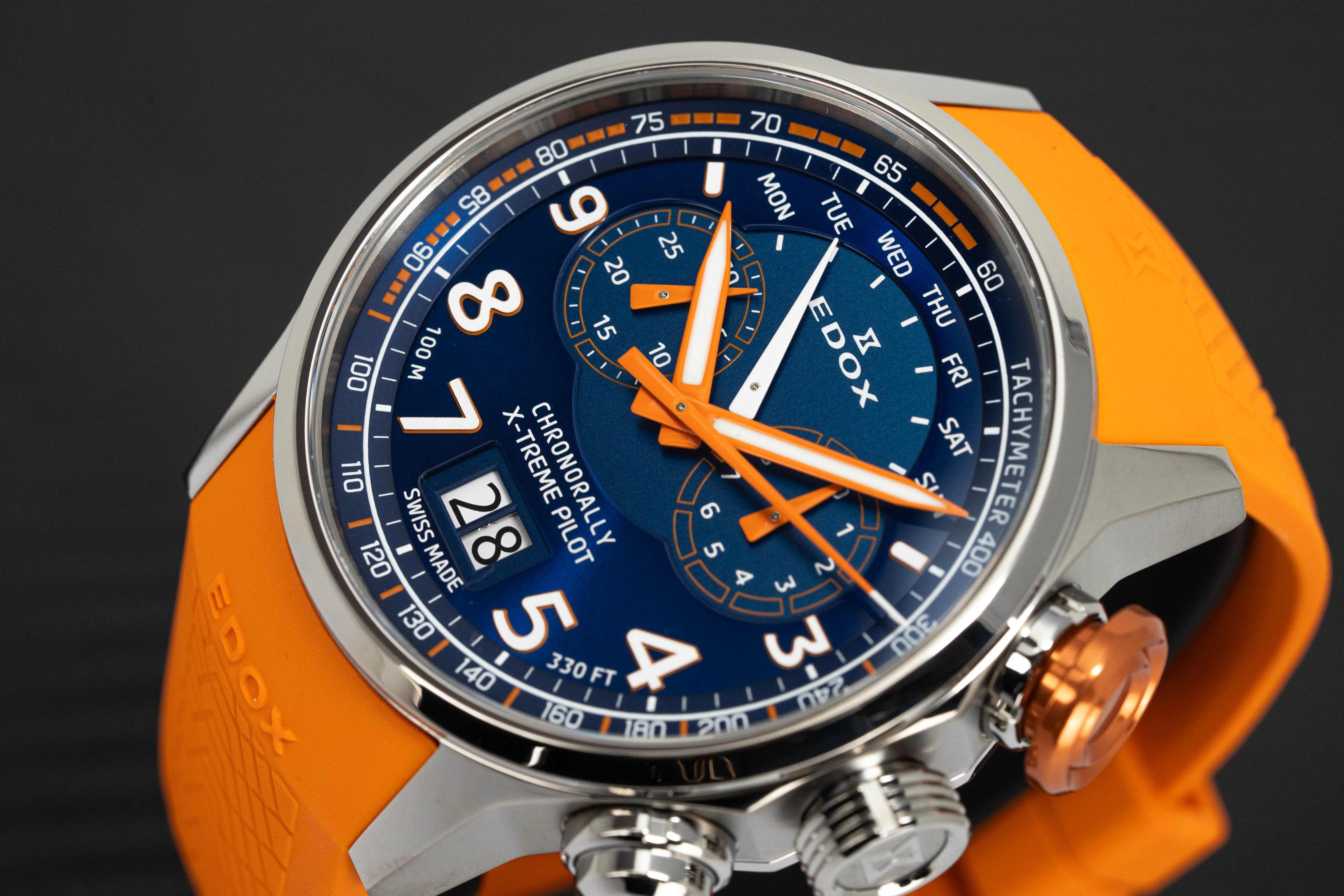 Edox Men's Watch Chronorally Chronograph Orange - Image 3