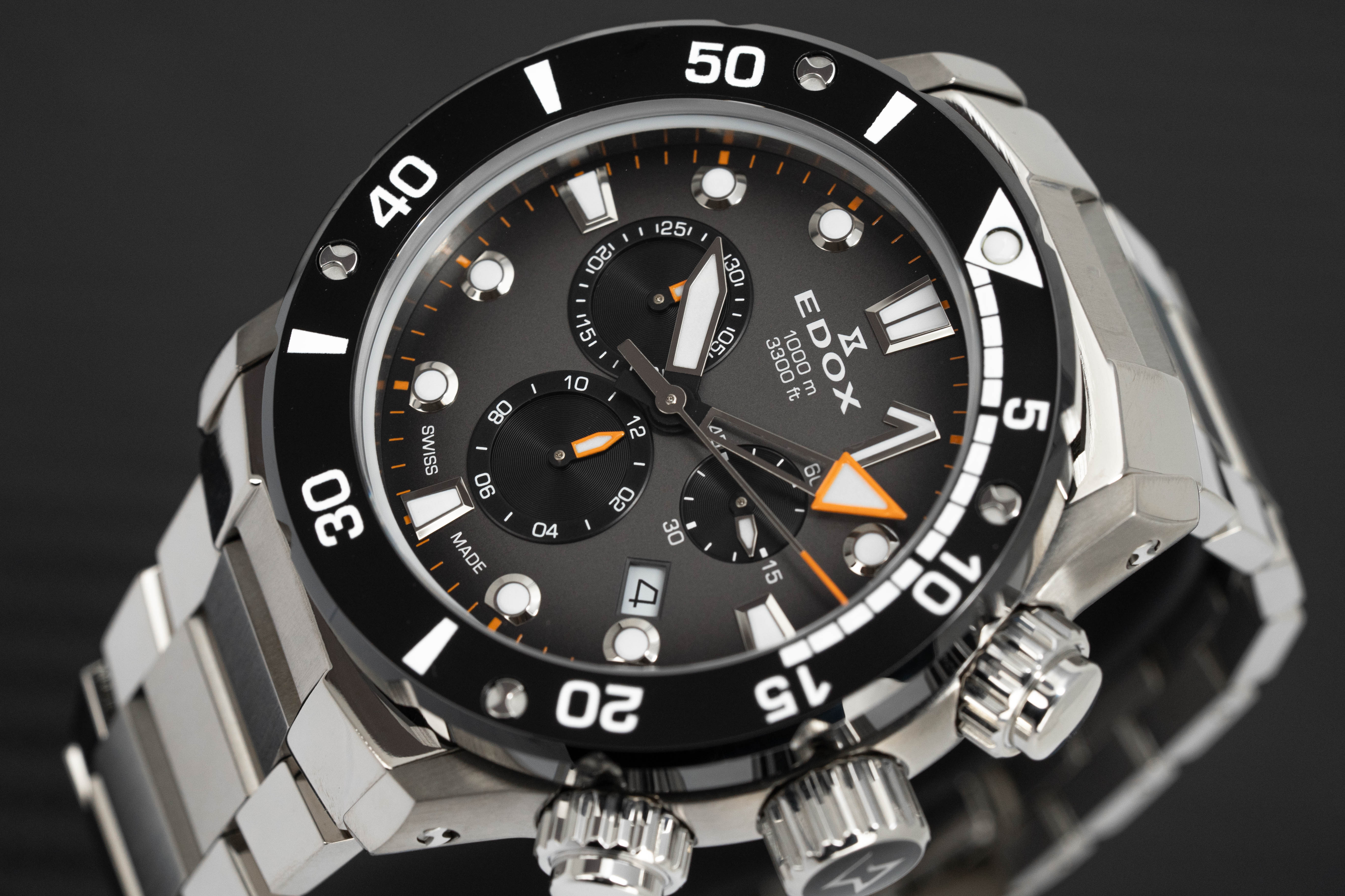 Edox Men's Watch CO-1 Chronograph Black Titanium - Image 3