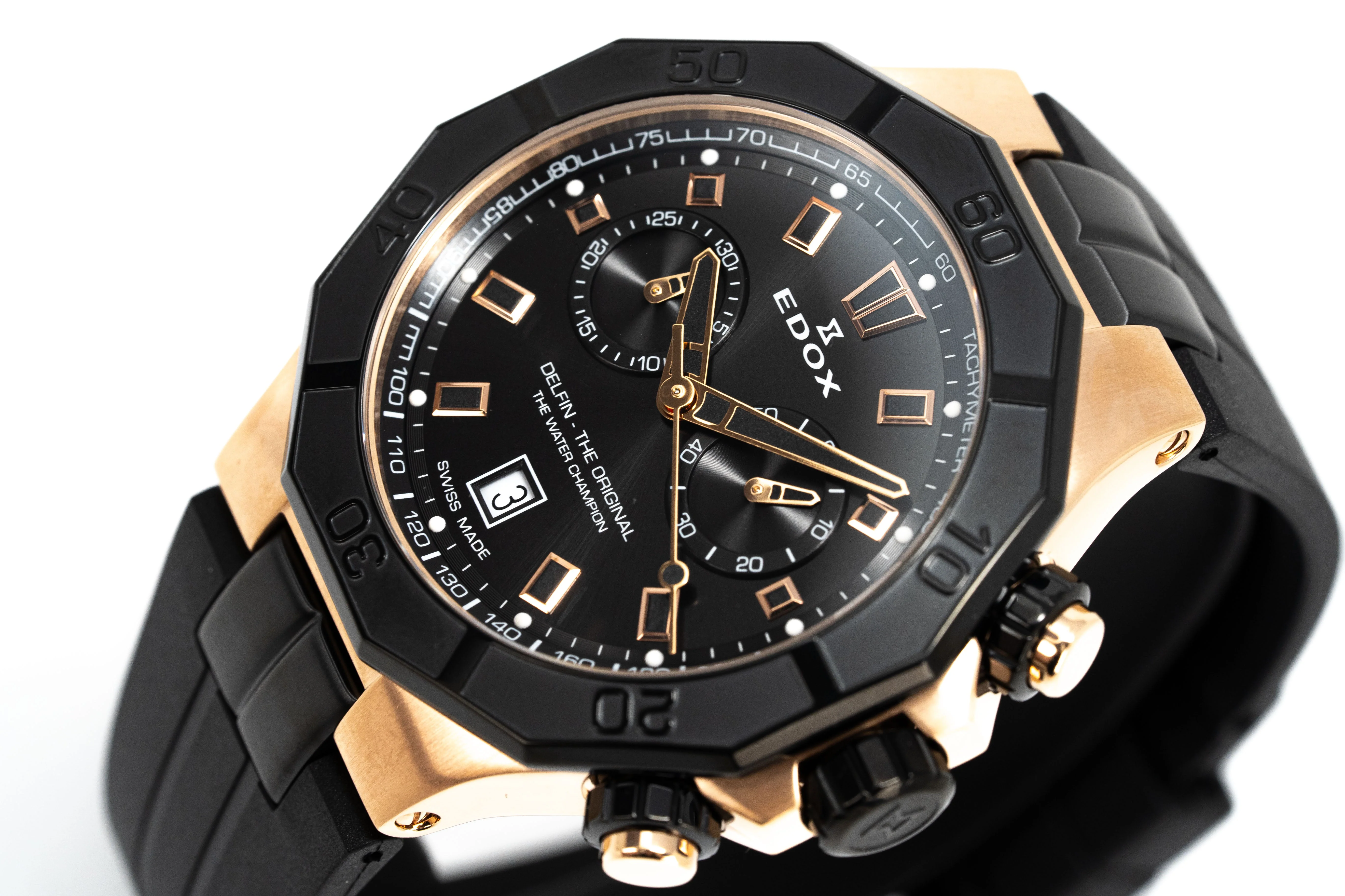 Edox Men's Watch Delfin The Original Chronograph Black - Image 3