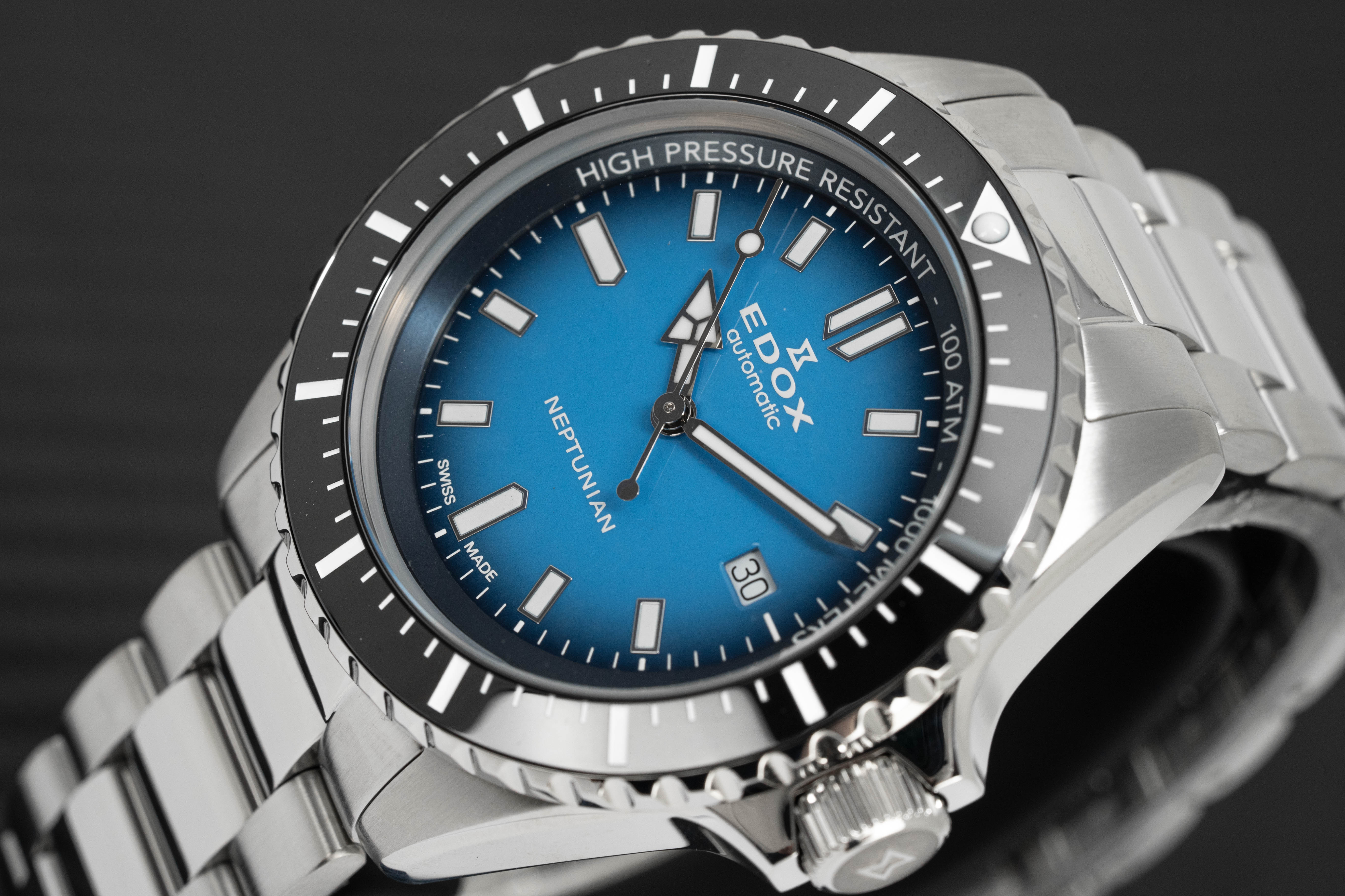 Edox Men's Watch Neptunian Automatic Blue - Image 3