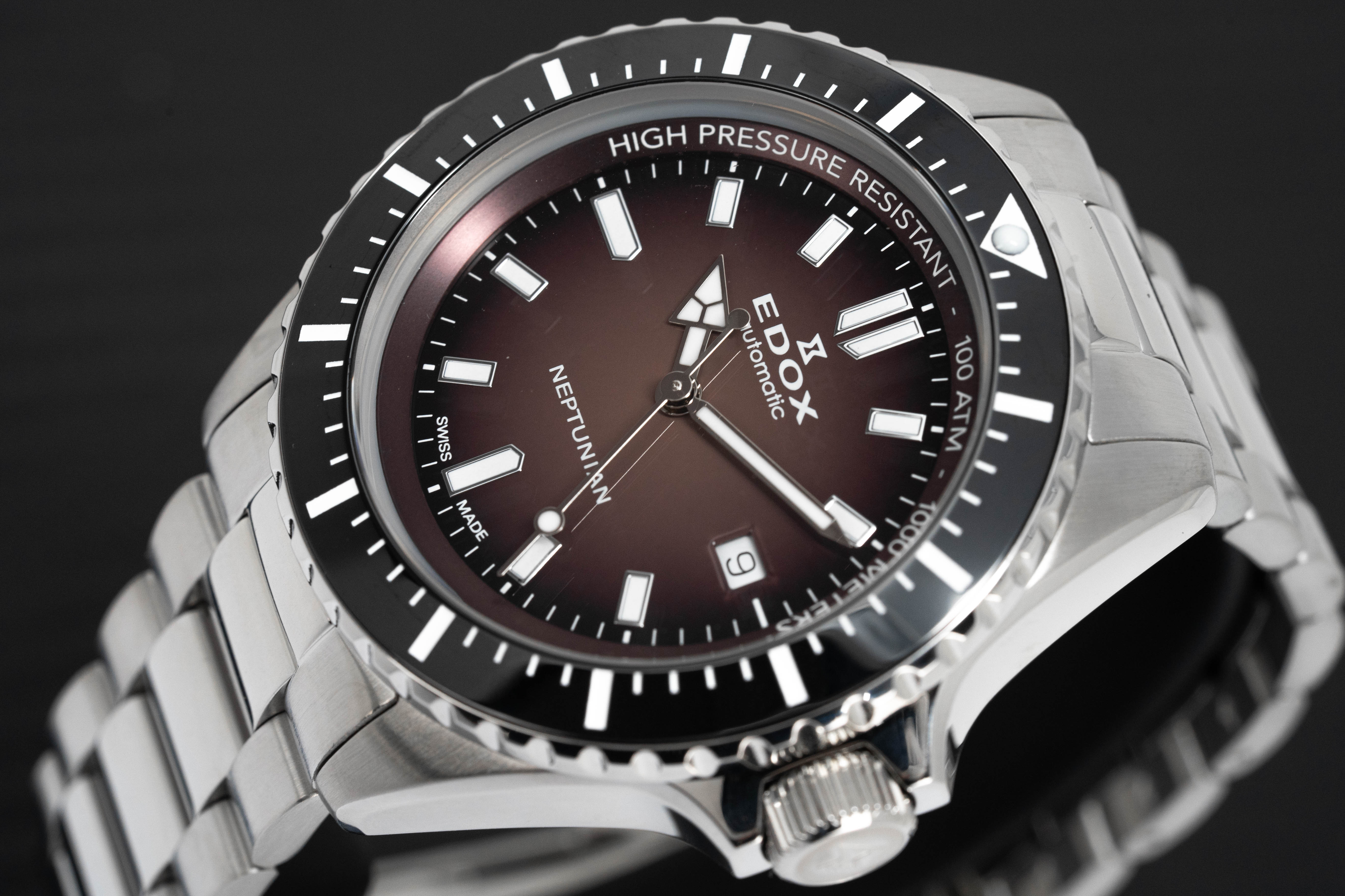 Edox Men's Watch Neptunian Automatic Bordeaux - Image 3