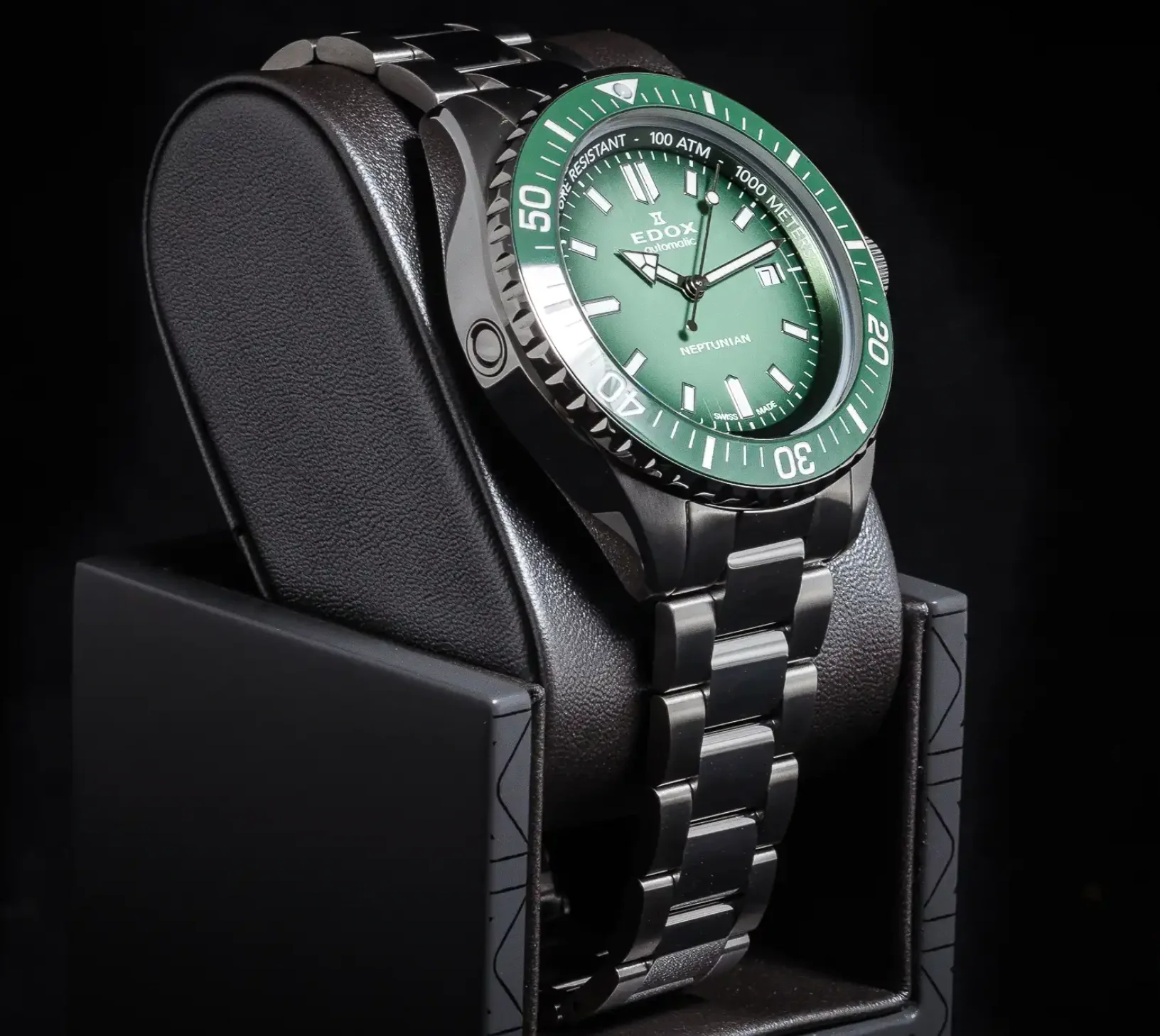 Edox Men's Neptunian Automatic Green Watch - Image 5