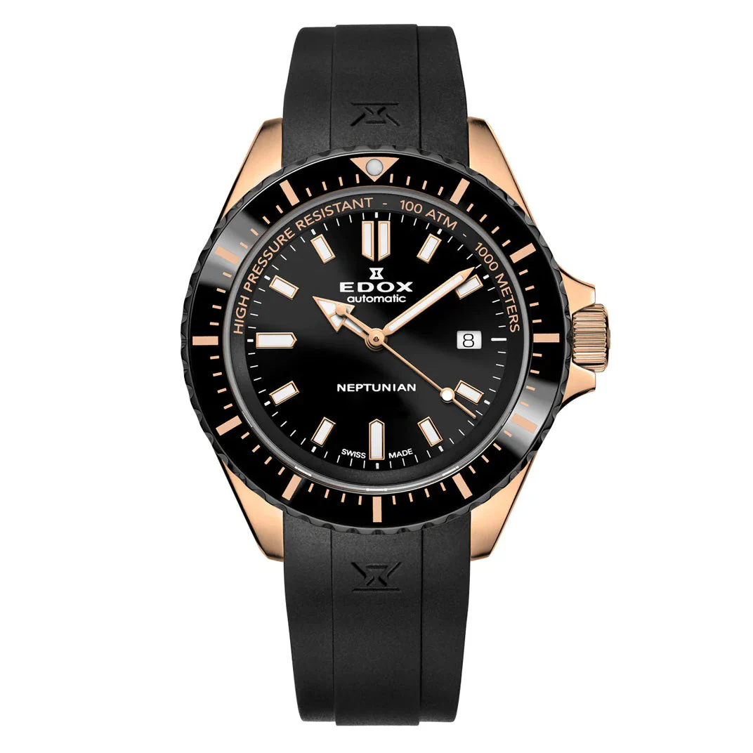Edox Men's Watch Neptunian Automatic IP Rose Gold