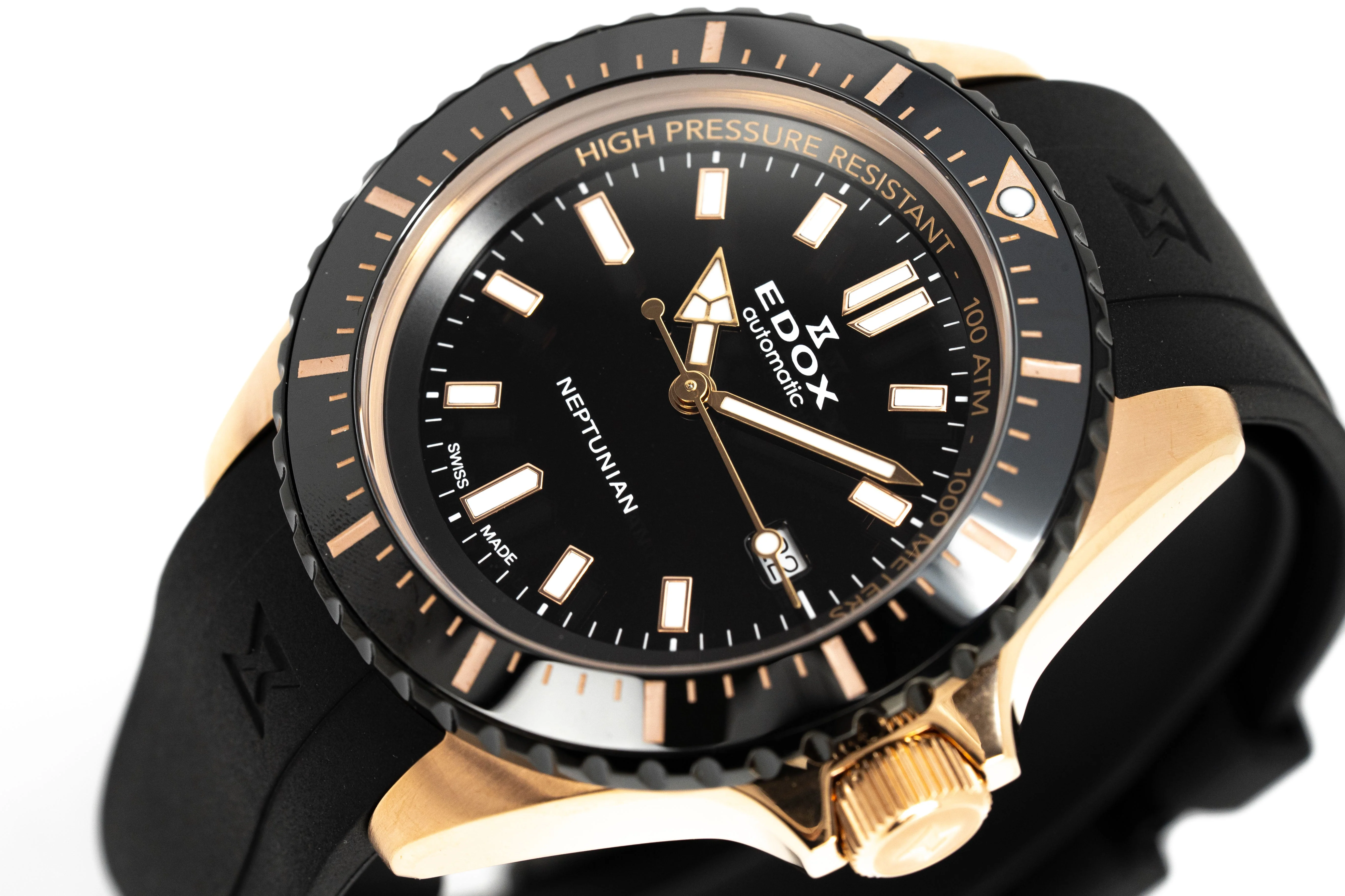 Edox Men's Watch Neptunian Automatic IP Rose Gold - Image 3