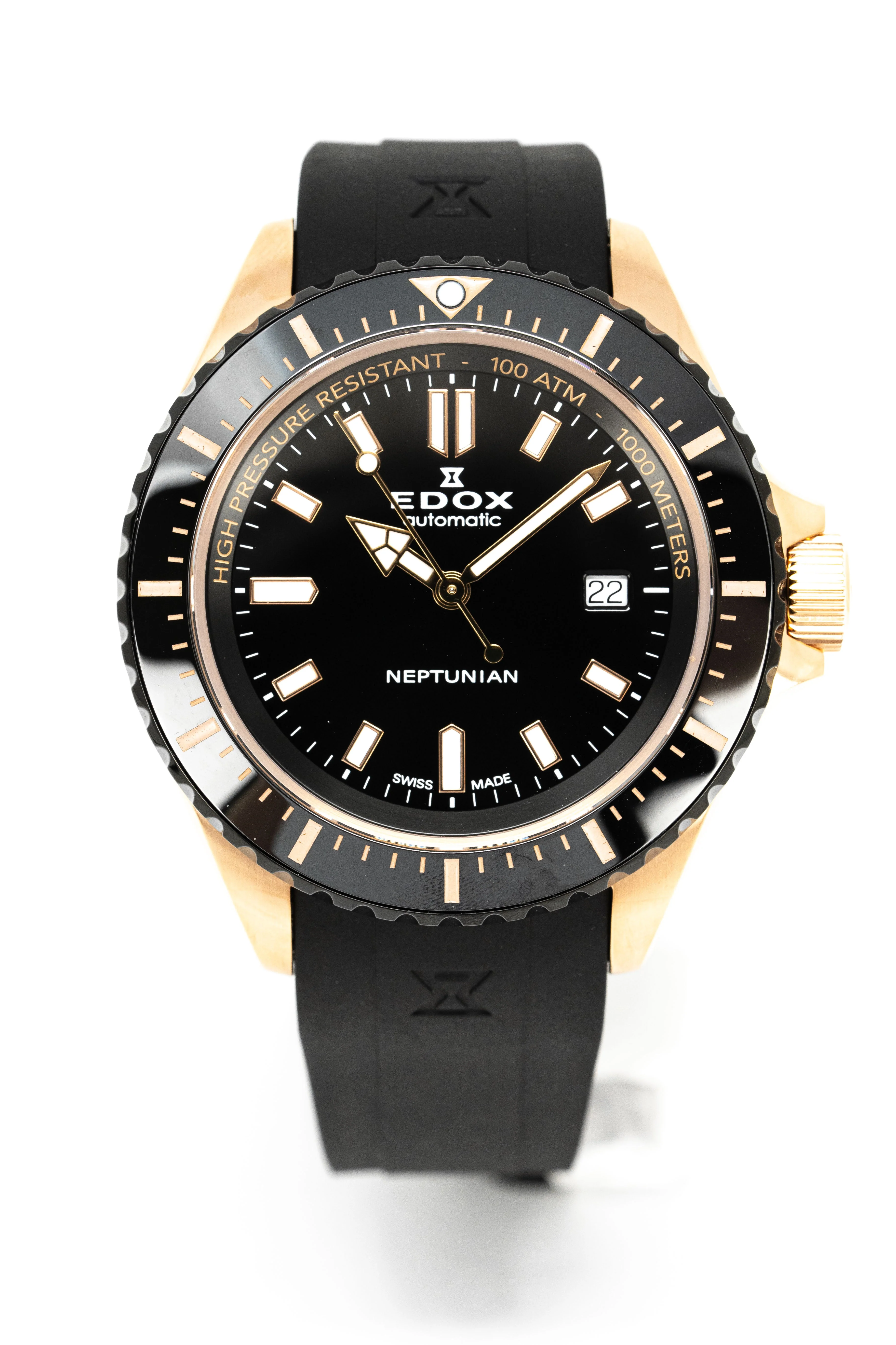 Edox Men's Watch Neptunian Automatic IP Rose Gold - Image 7