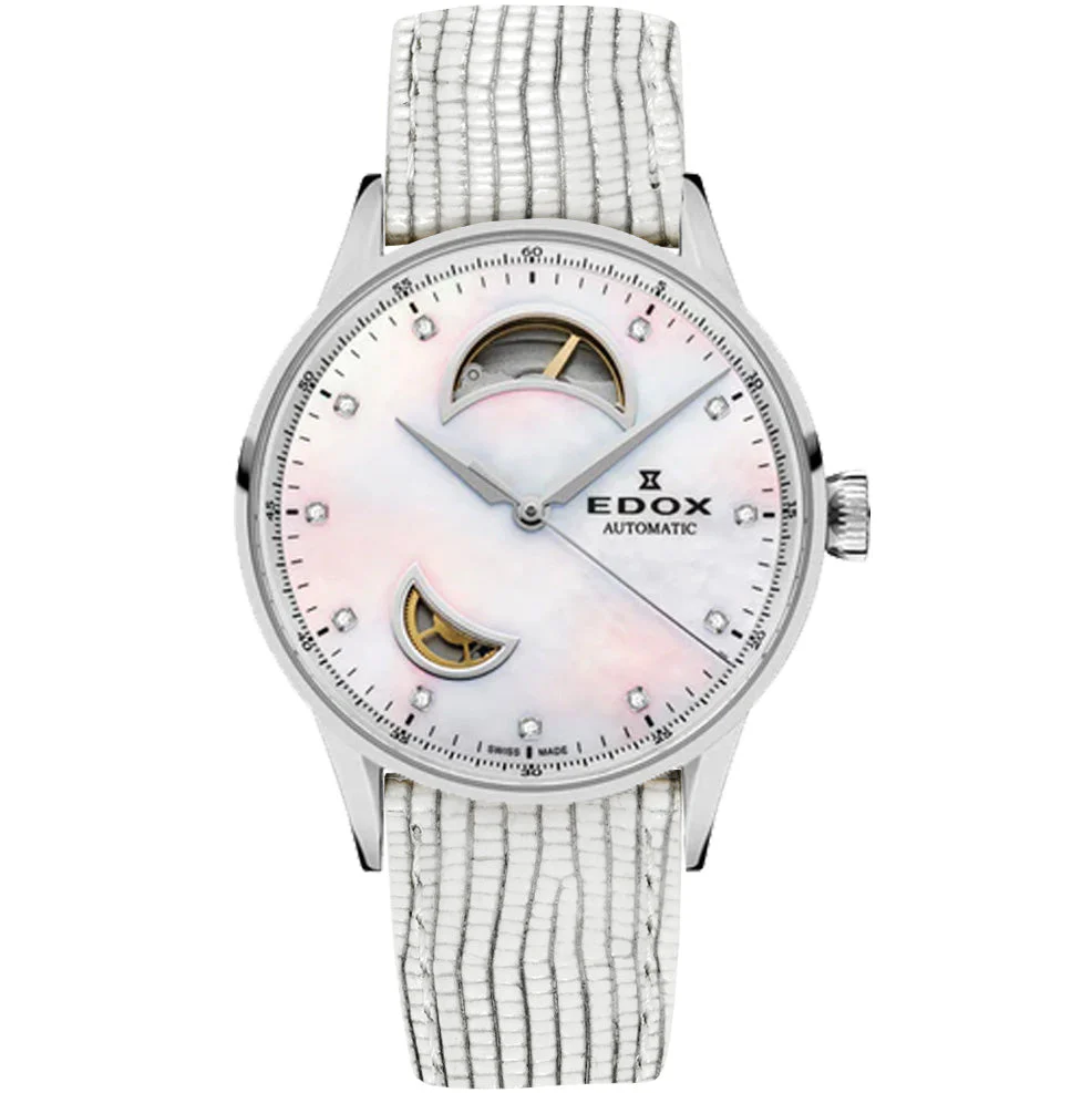 Edox Women's Automatic Watch Les Vauberts Open Heart 37mm