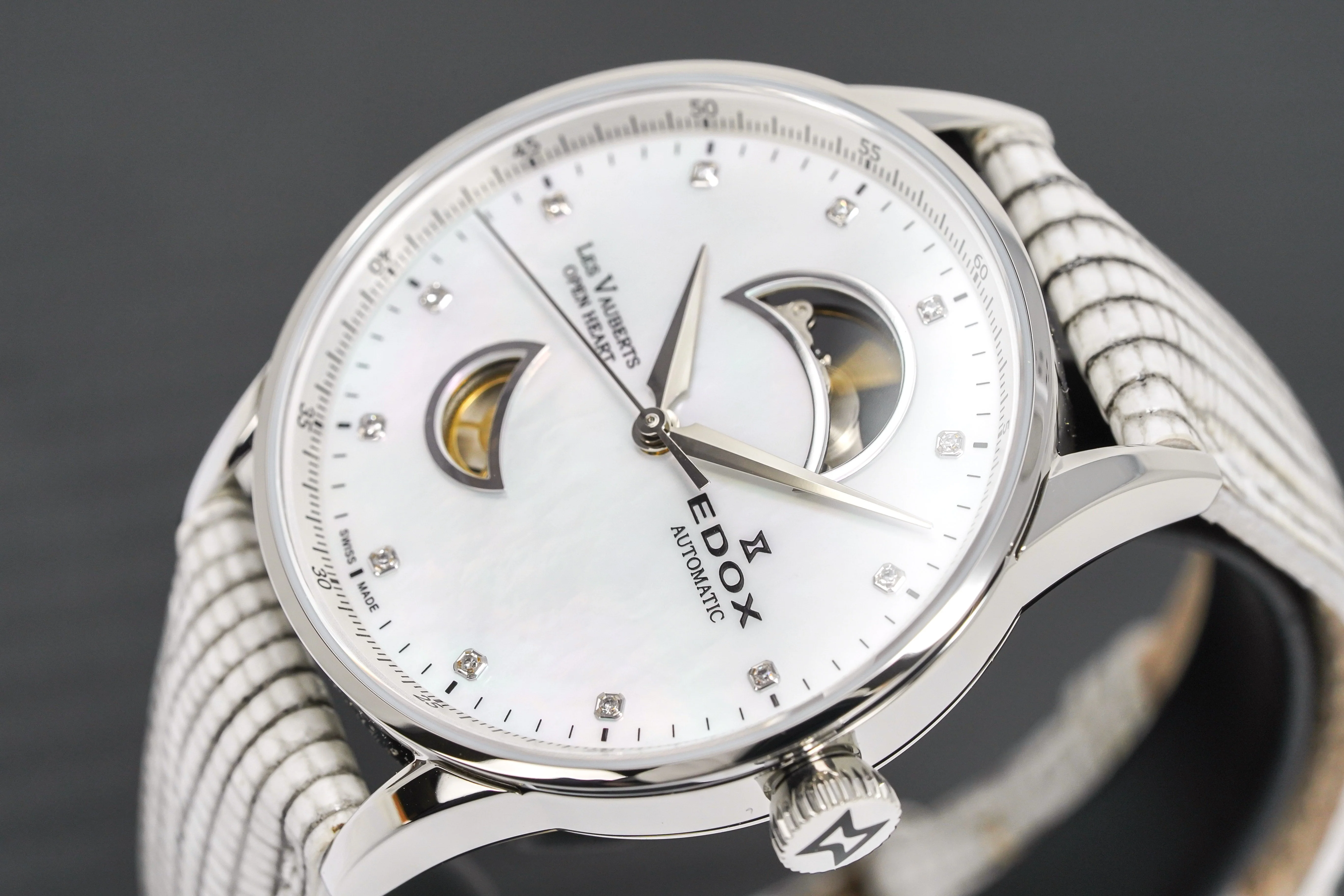 Edox Women's Automatic Watch Les Vauberts Open Heart 37mm - Image 3