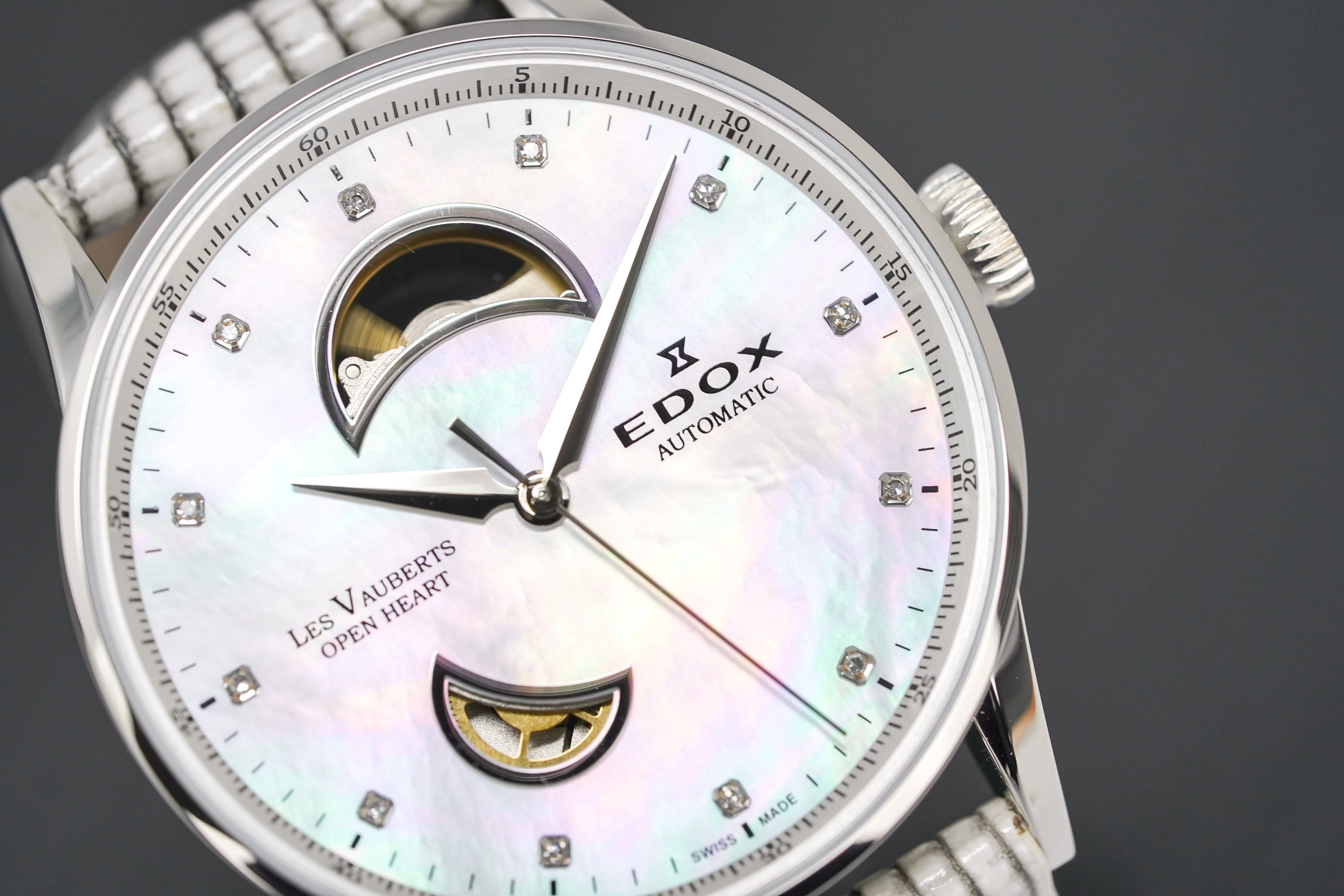 Edox Women's Automatic Watch Les Vauberts Open Heart 37mm - Image 5