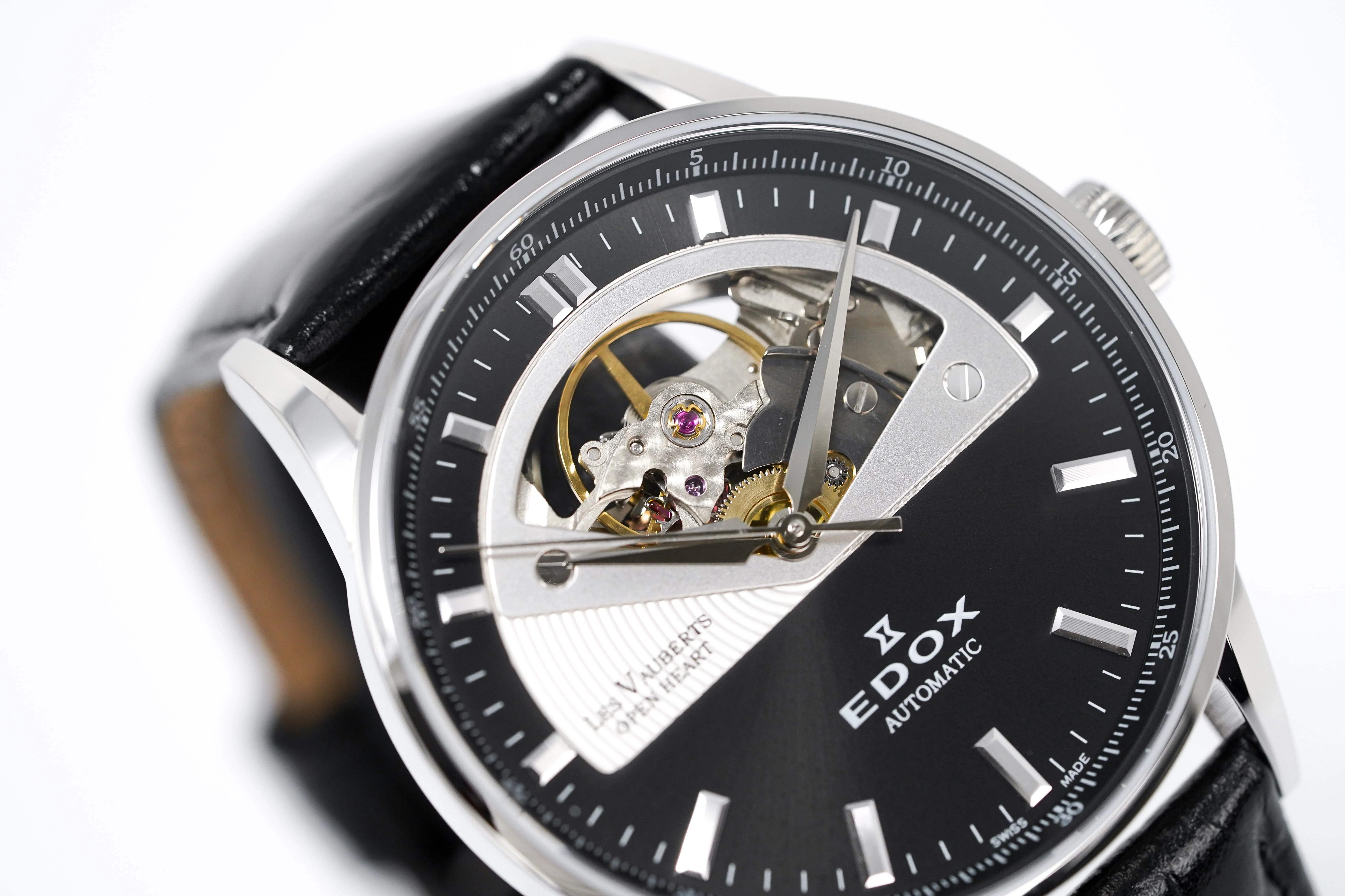 Edox Women's Automatic Watch Les Vauberts Open Heart 37mm Black - Image 5