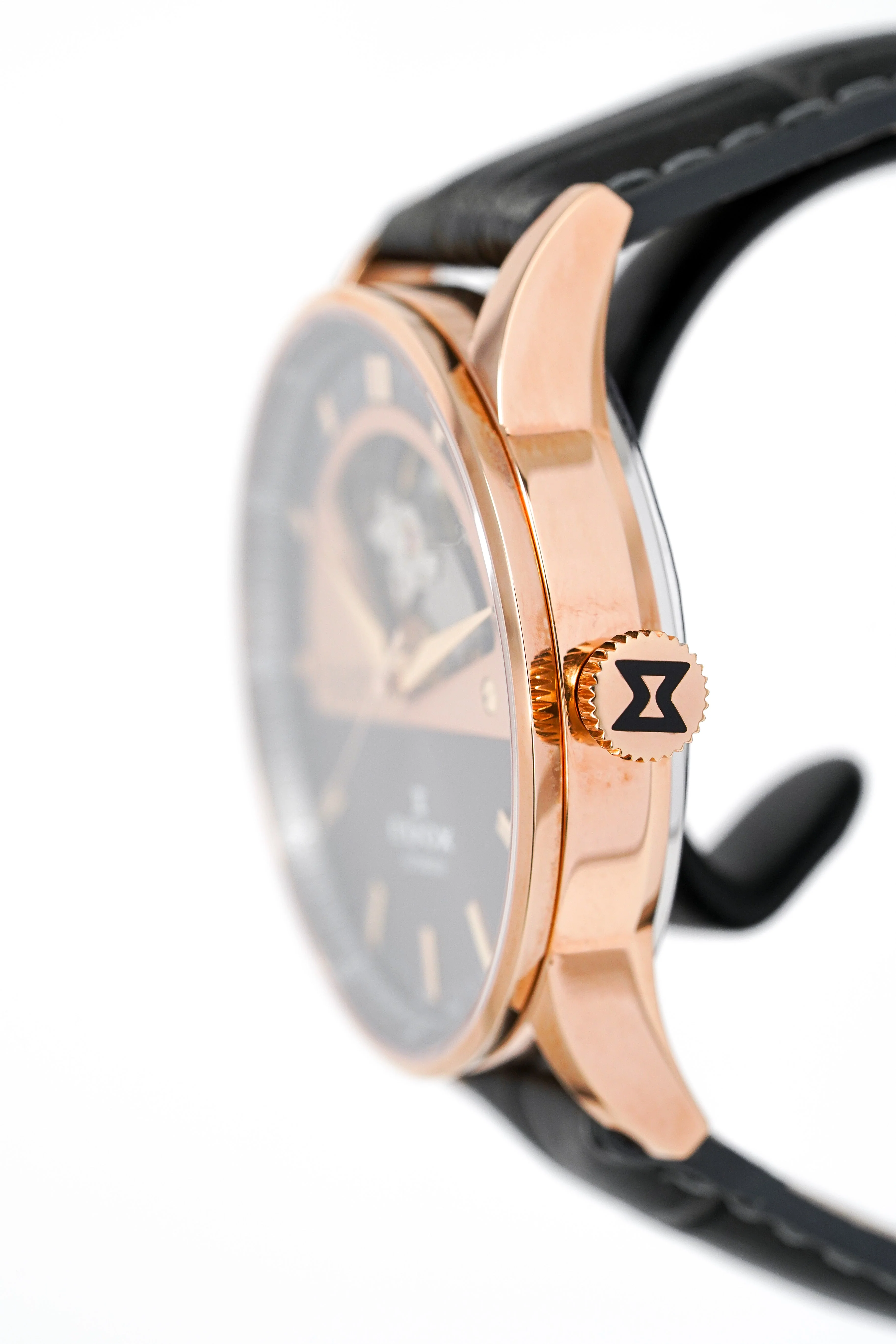 Edox Women's Automatic Watch Les Vauberts Open Heart 37mm Black Rose Gold - Image 7