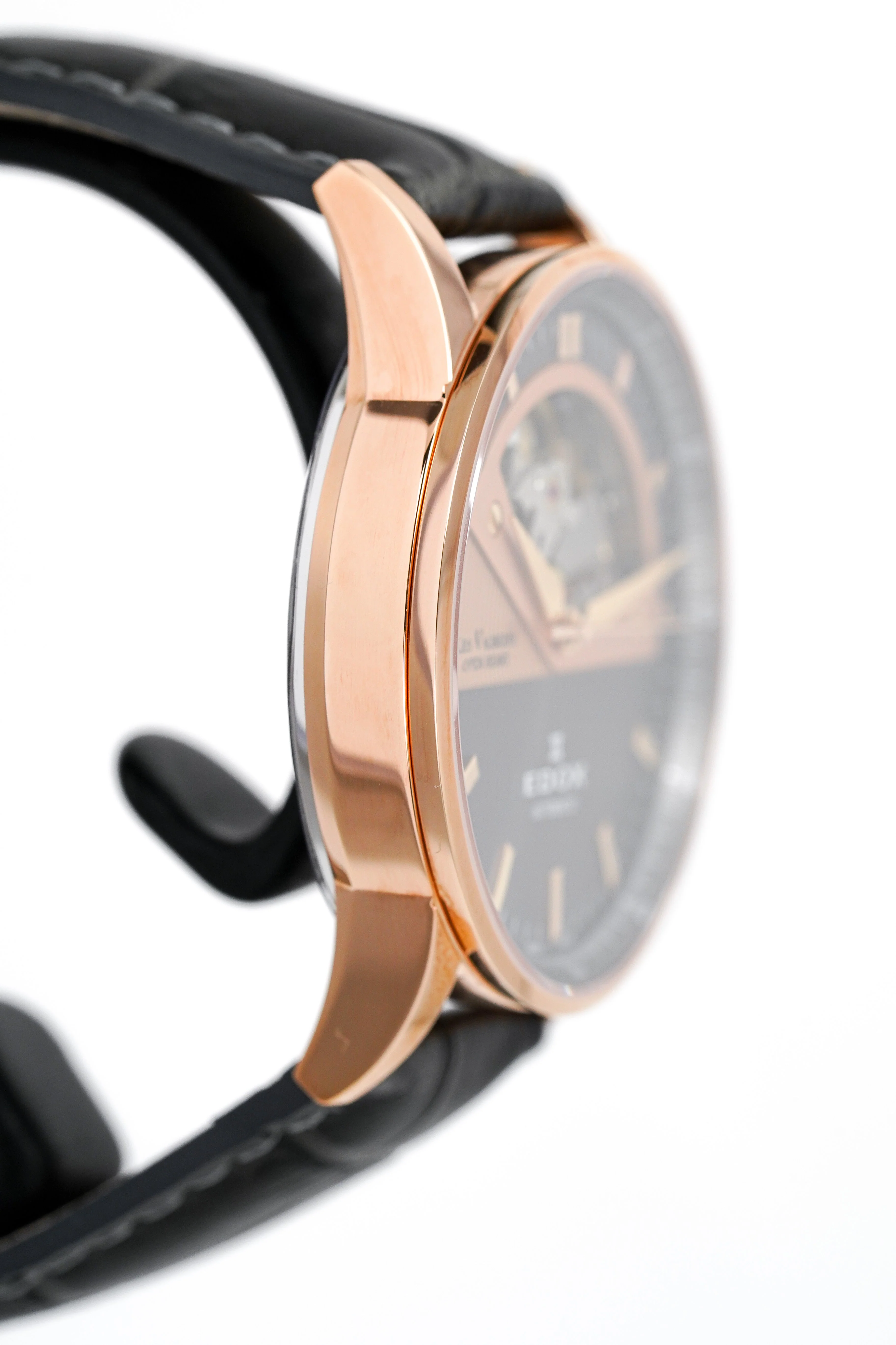Edox Women's Automatic Watch Les Vauberts Open Heart 37mm Black Rose Gold - Image 8