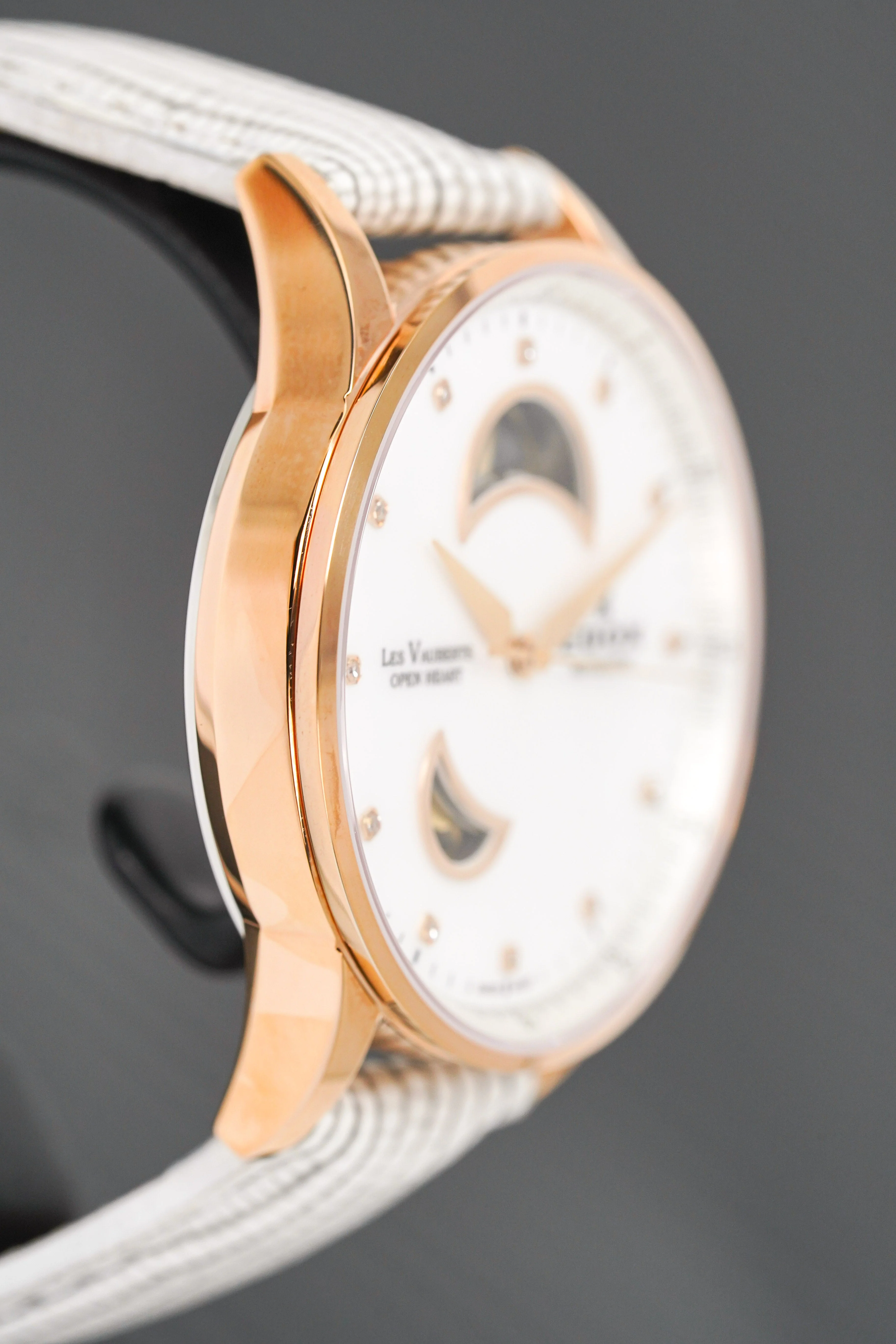 Edox Women's Automatic Watch Les Vauberts Open Heart Rose Gold 37mm - Image 8