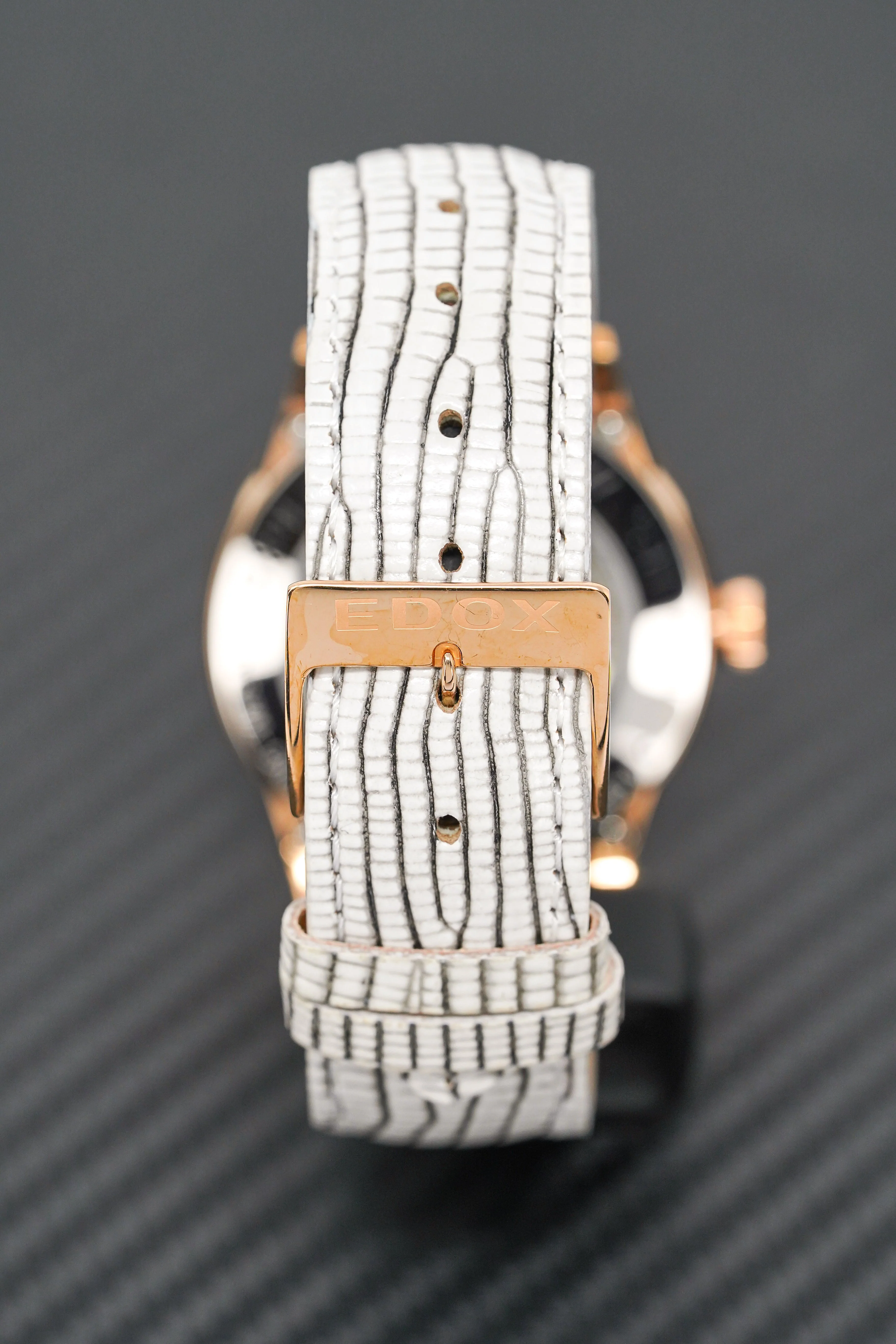 Edox Women's Automatic Watch Les Vauberts Open Heart Rose Gold 37mm - Image 9