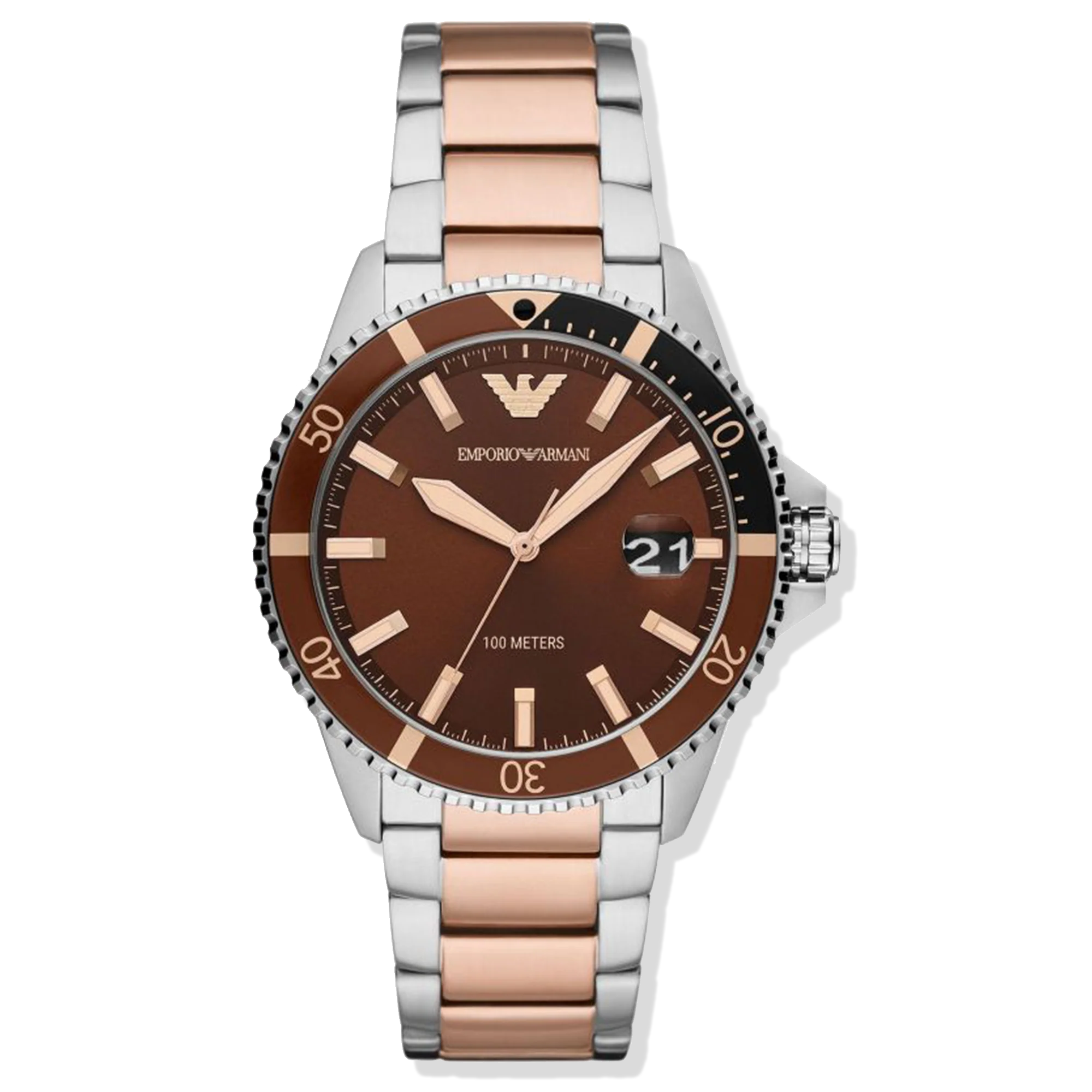 Emporio Armani Men's Diver Two Tone Rose Gold Watch