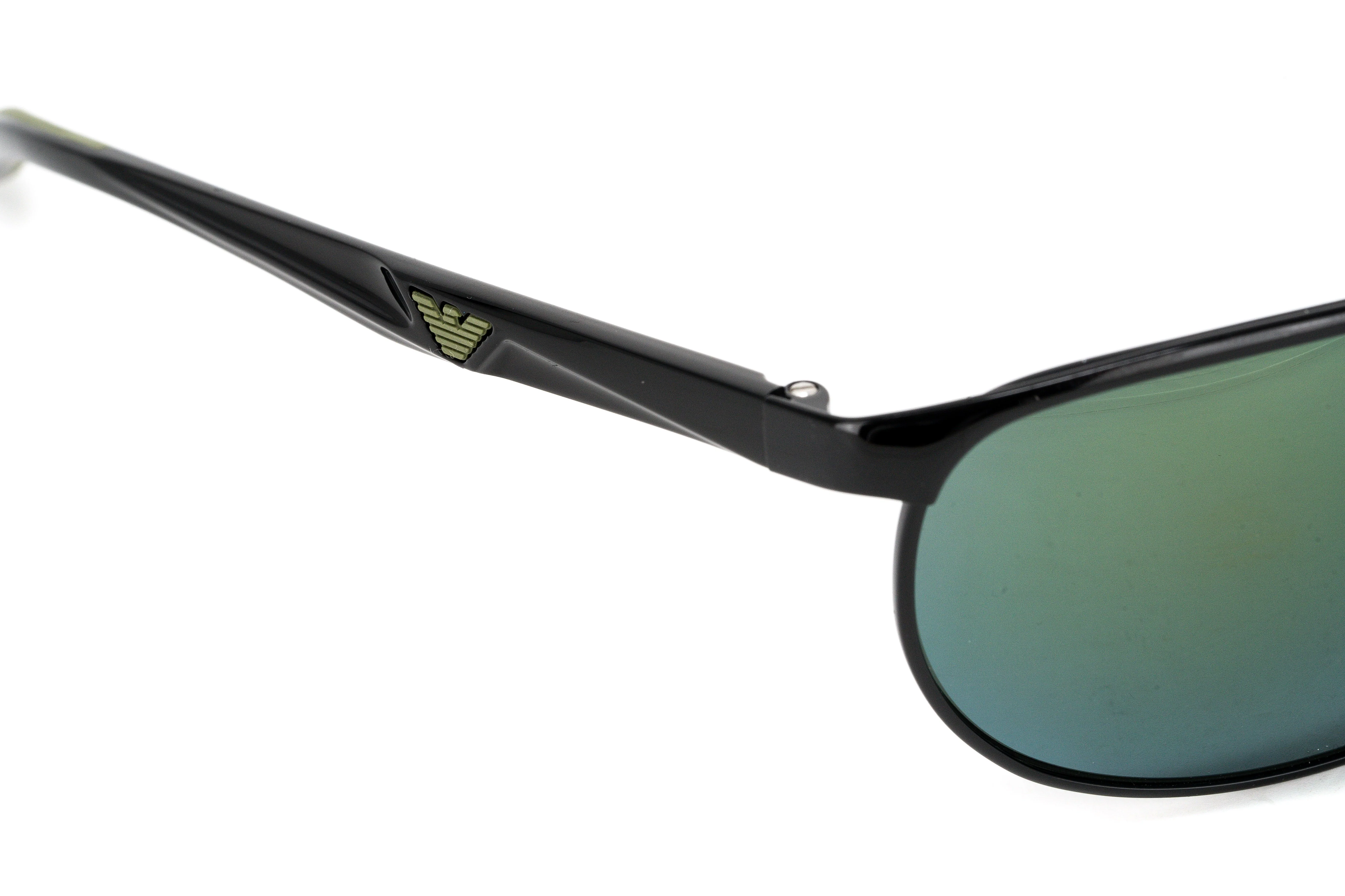 Emporio Armani Men's Sunglasses Wraparound Black/Green - Image 6
