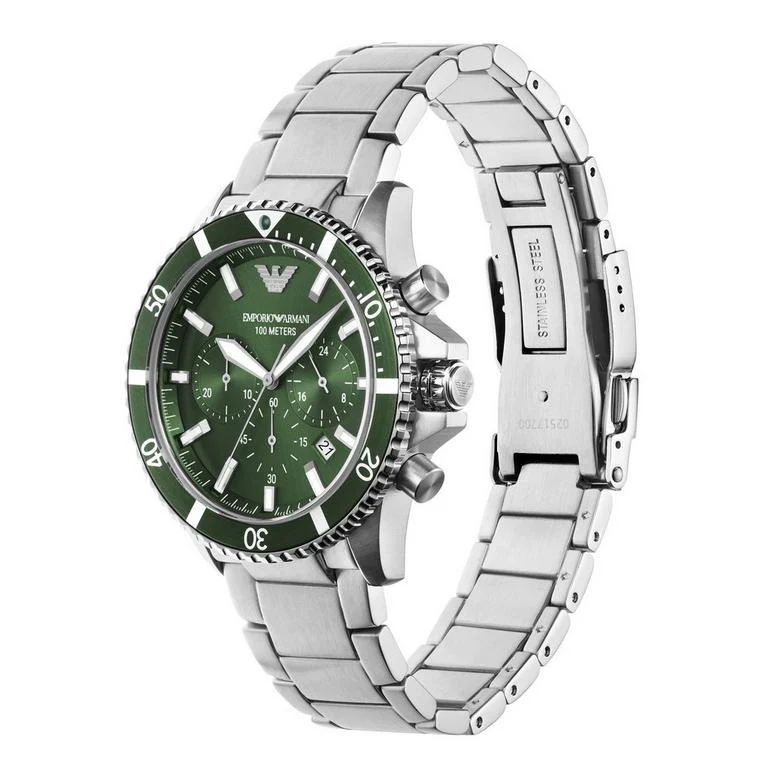 Emporio Armani Men's Watch Diver Chronograph 43mm Green - Image 3