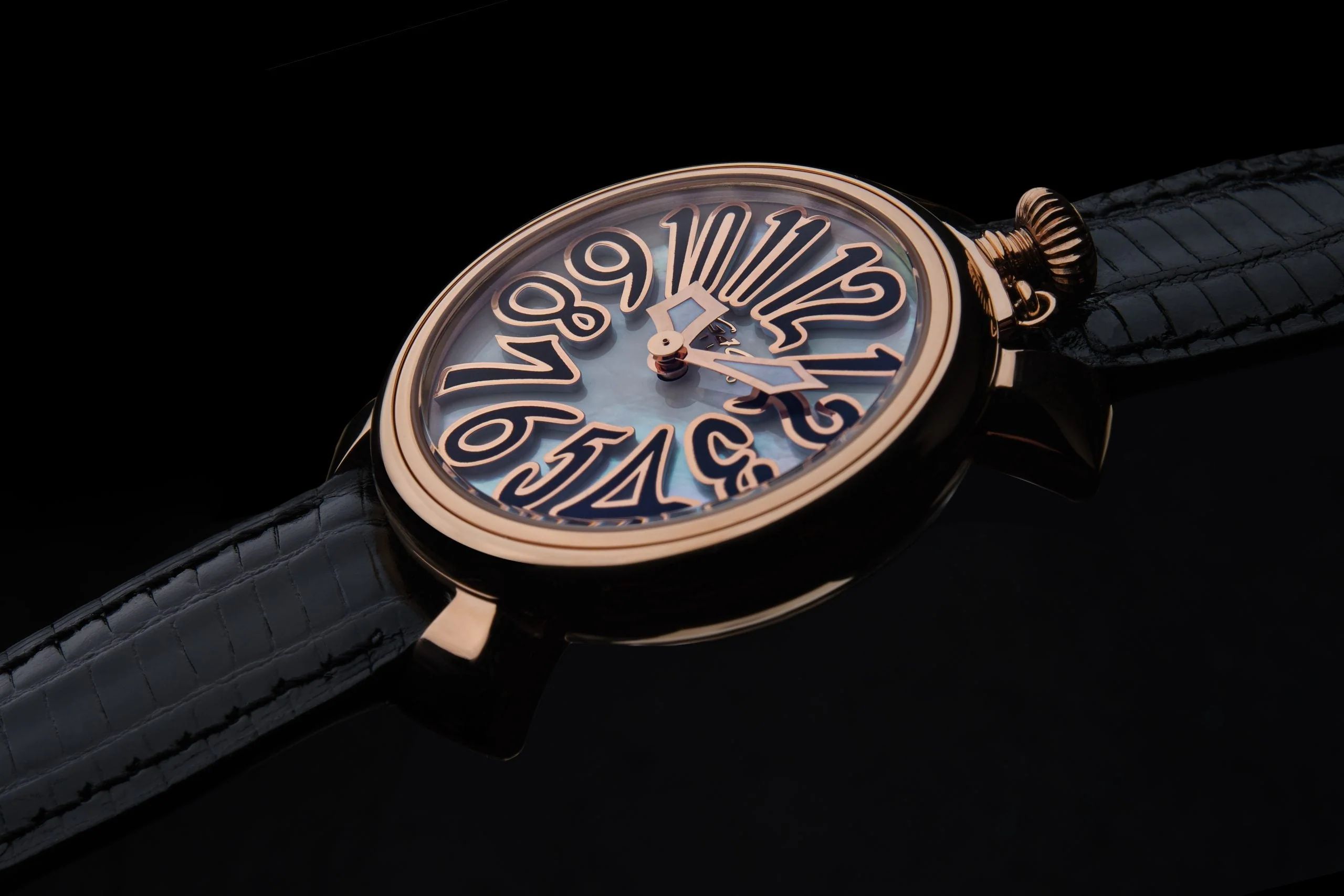GaGà Milano Ladies Watch Manuale 35mm Black IP Rose Gold - Image 2