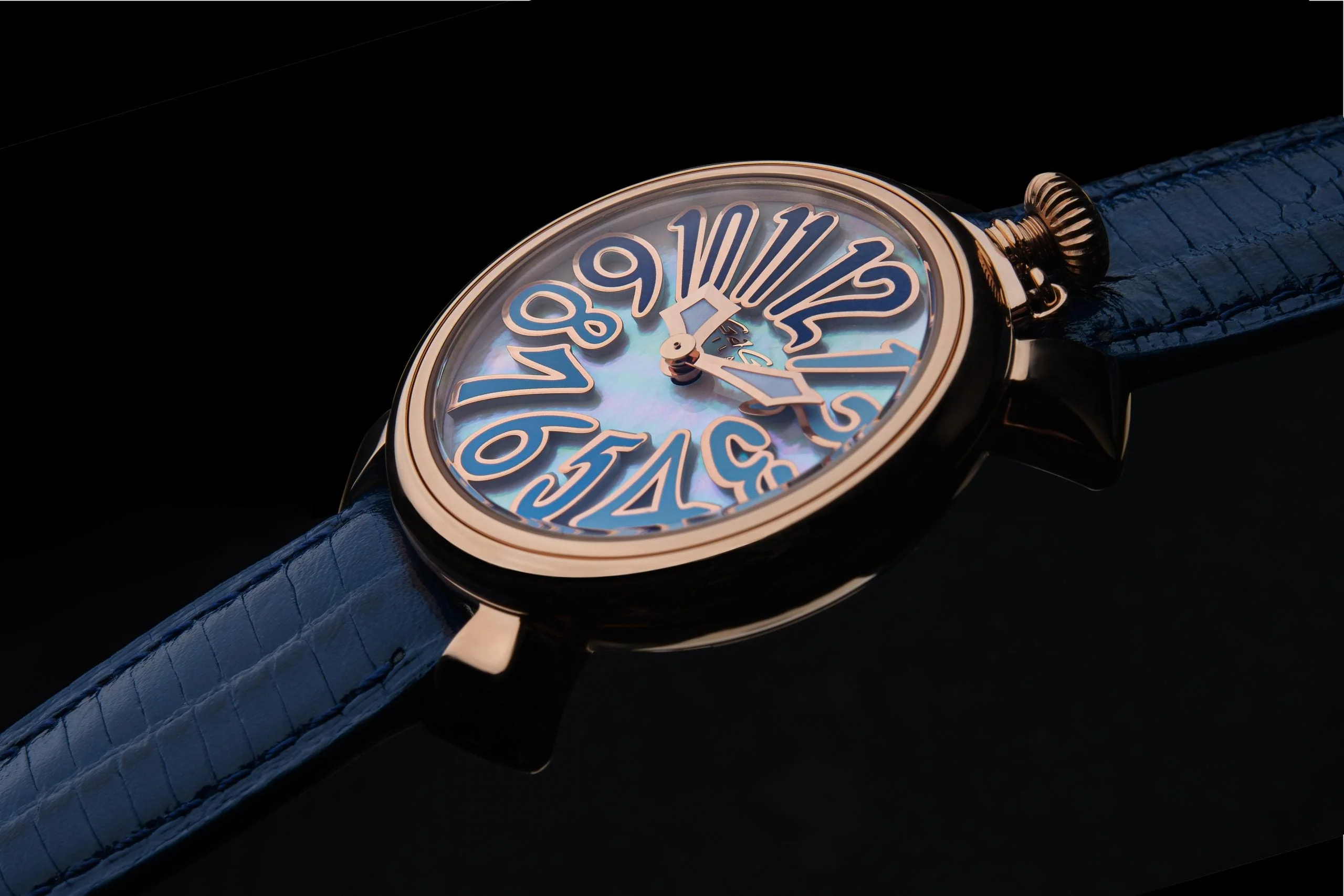 GaGà Milano Ladies Watch Manuale 35mm Blue IP Rose Gold - Image 2