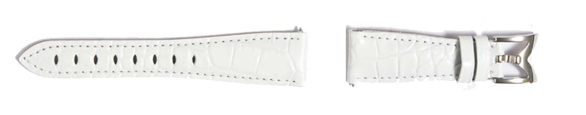 Gagà Milano Manuale 40mm White Alligator Leather Watch Strap - Image 2