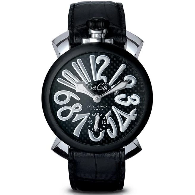 Gaga Milano Men's Black Manuale Mechanical Watch