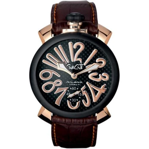 Gaga Milano Men's Black Manuale Mechanical Watch