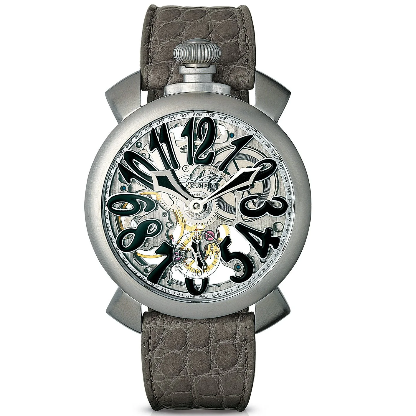 Gaga Milano Men's Grey Skeleton Mechanical Watch