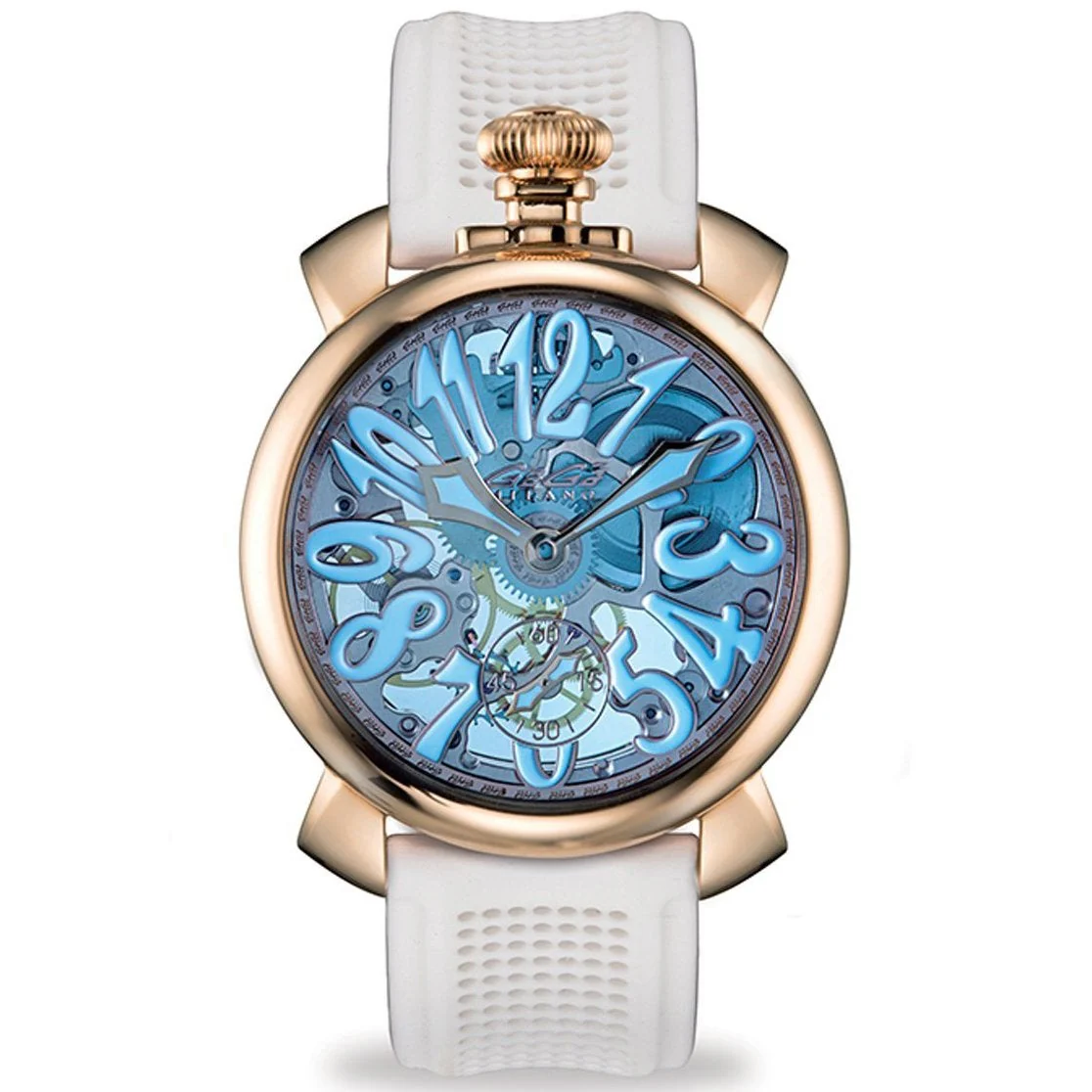 Gaga Milano Men's White Skeleton Mechanical Watch