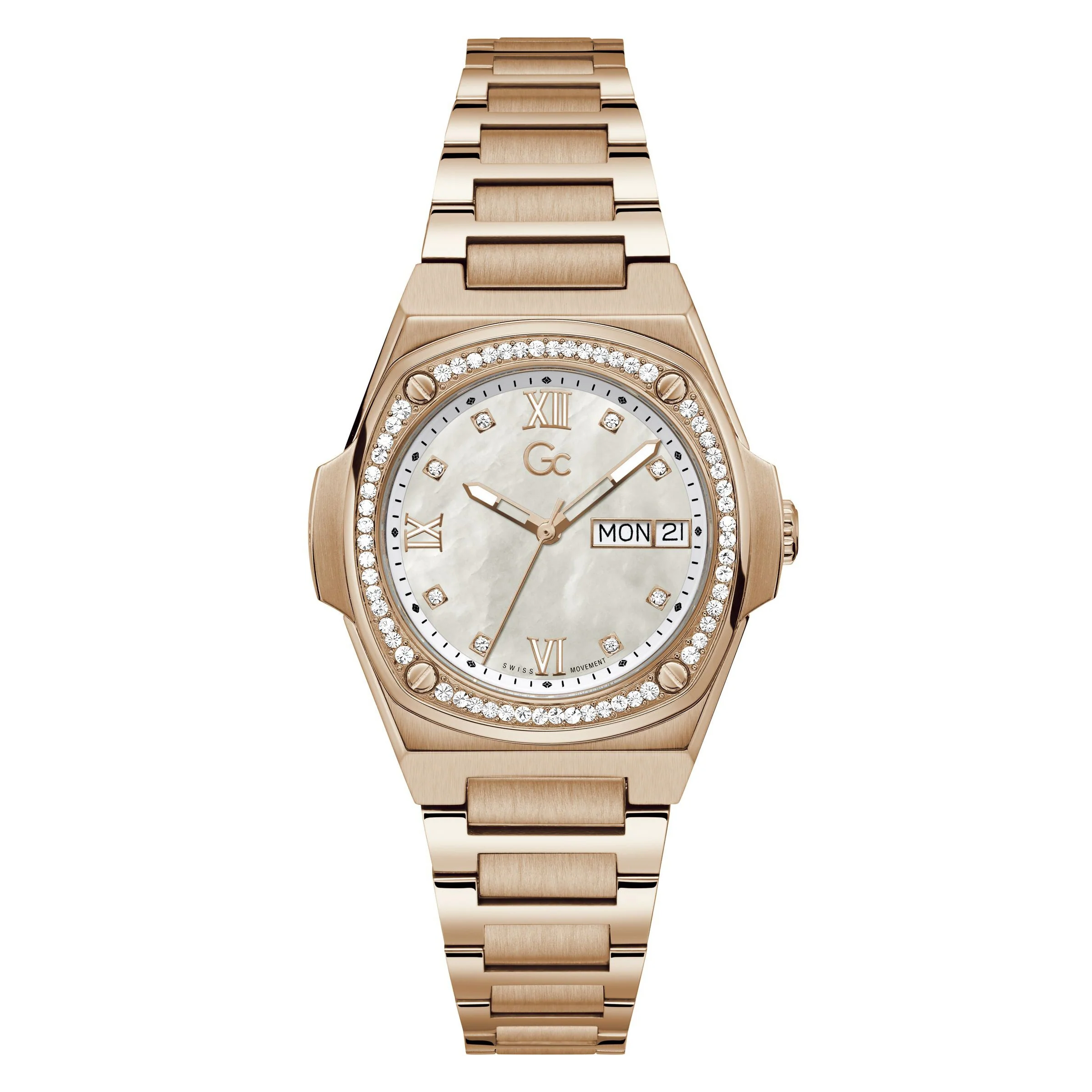 Gc Coussin Shape Lady Ladies White Watch