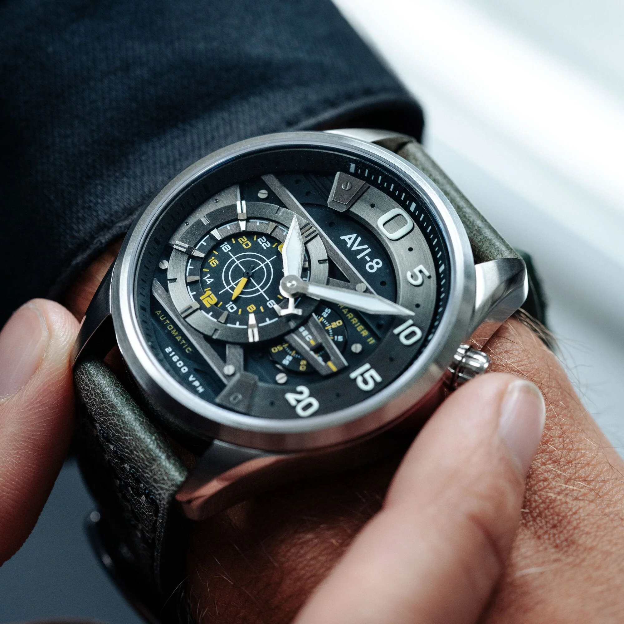 AVI-8 Ghost Grey Hawker Harrier II Chronograph Watch - Image 4