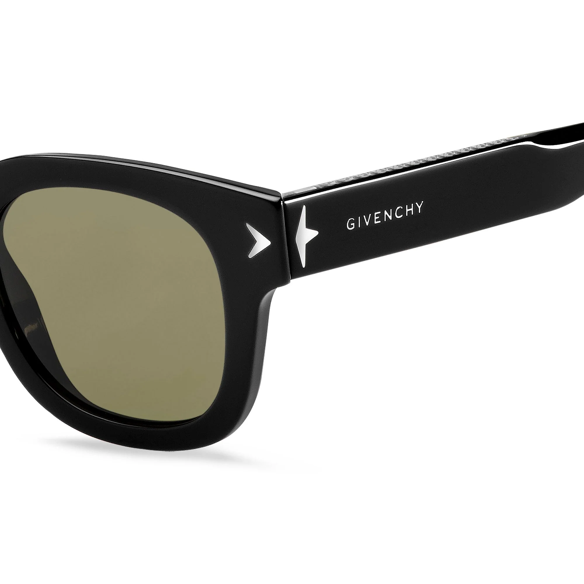 Givenchy GV 7037/S Y6C 47E4(GV2) Unisex Black Black/Green Sunglasses - Image 3