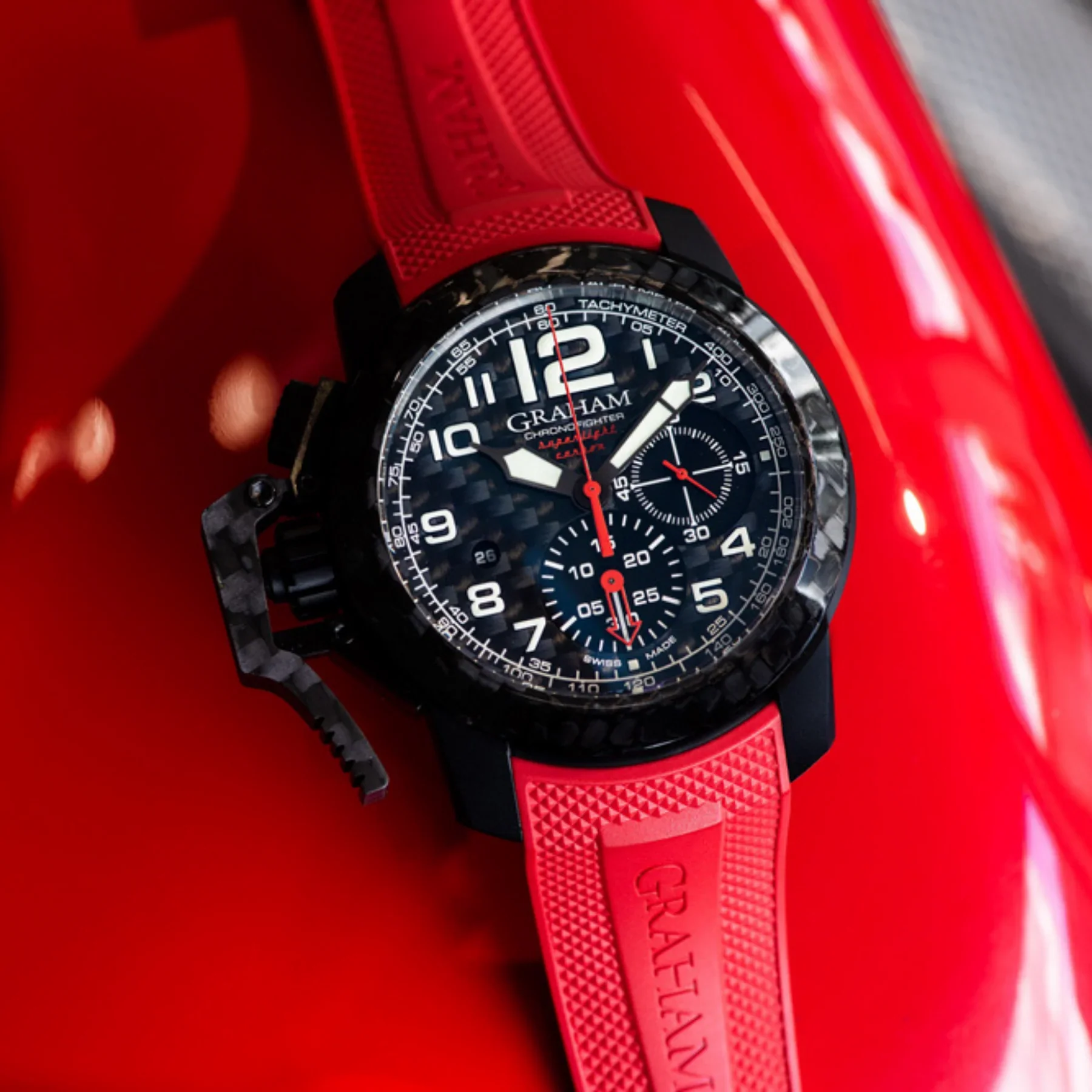 Graham Chronofighter Superlight Red Black Watch - Image 5