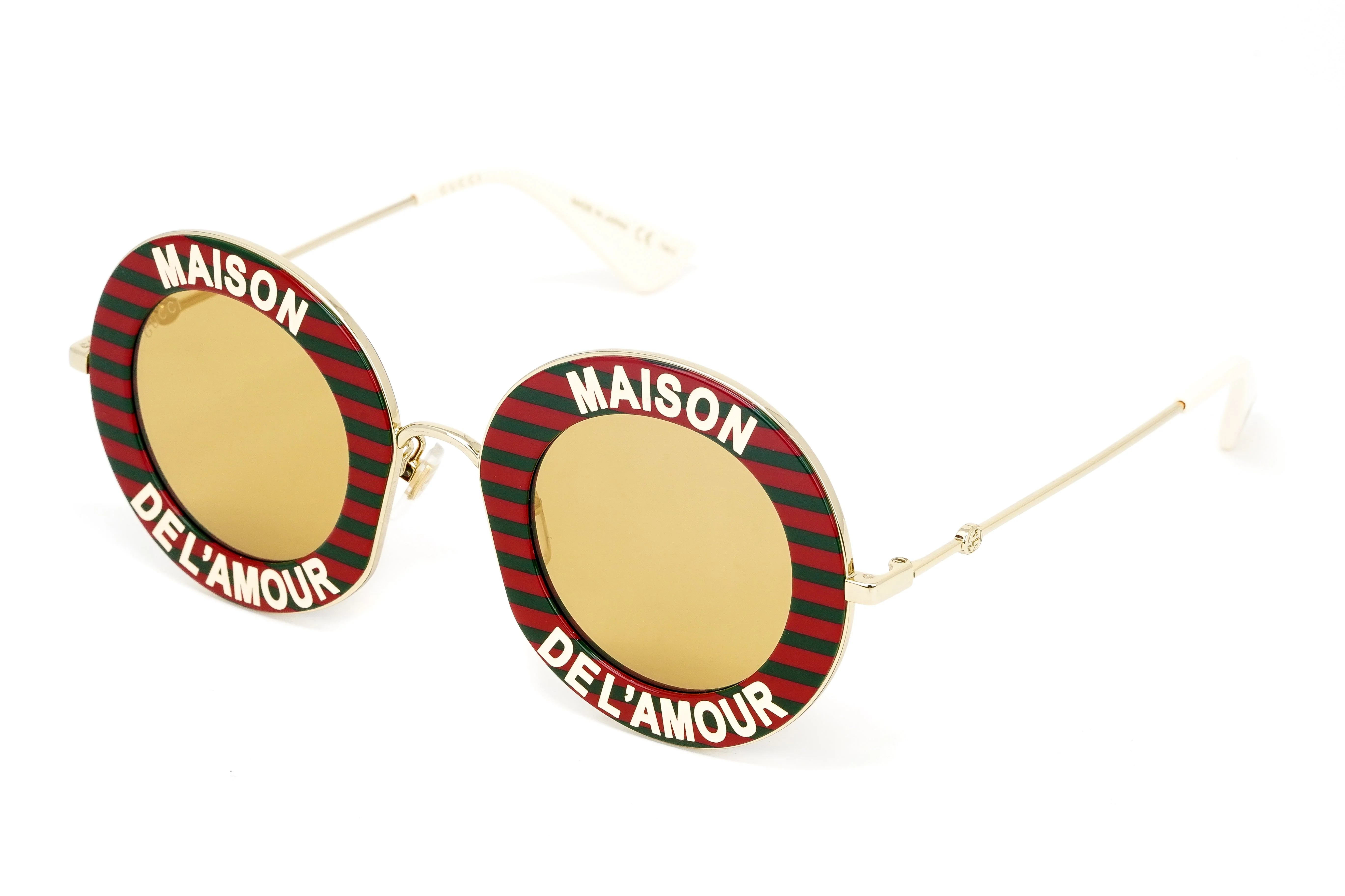 Gucci Women's Sunglasses Oversized Round Gold Maison de l'Amour - Image 2