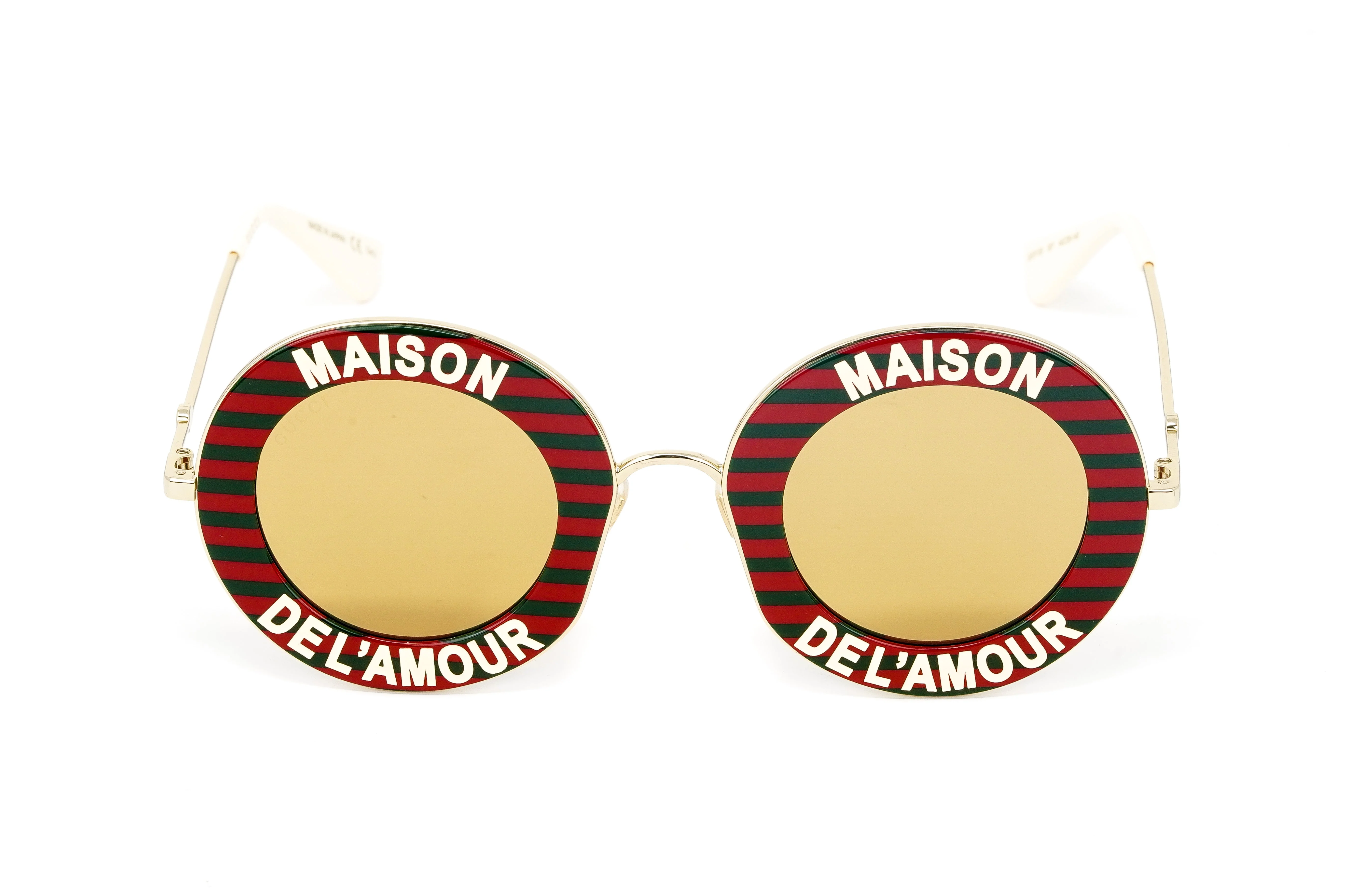 Gucci Women's Sunglasses Oversized Round Gold Maison de l'Amour - Image 3