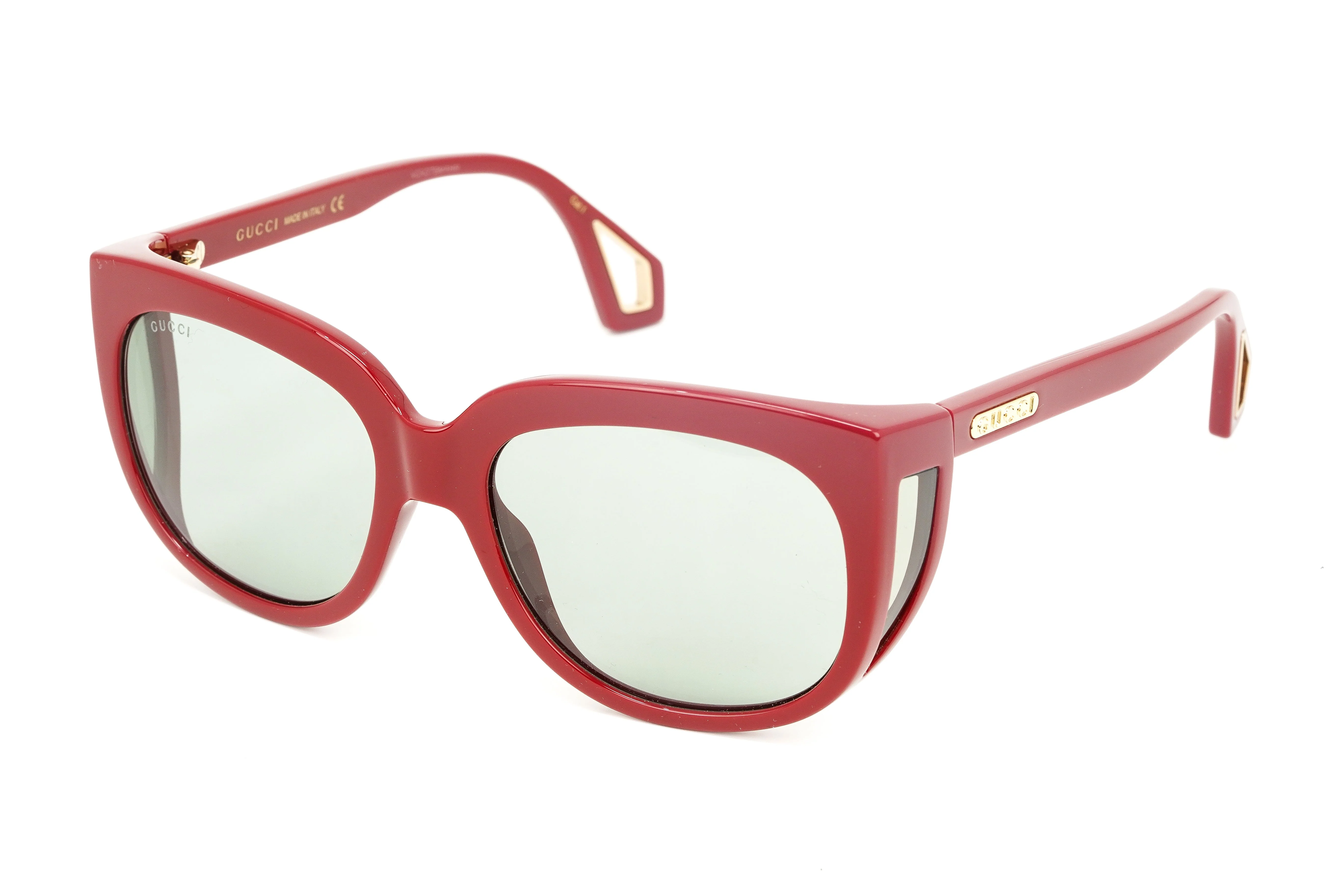 Gucci Women's Sunglasses Wraparound Rectangle Red - Image 2
