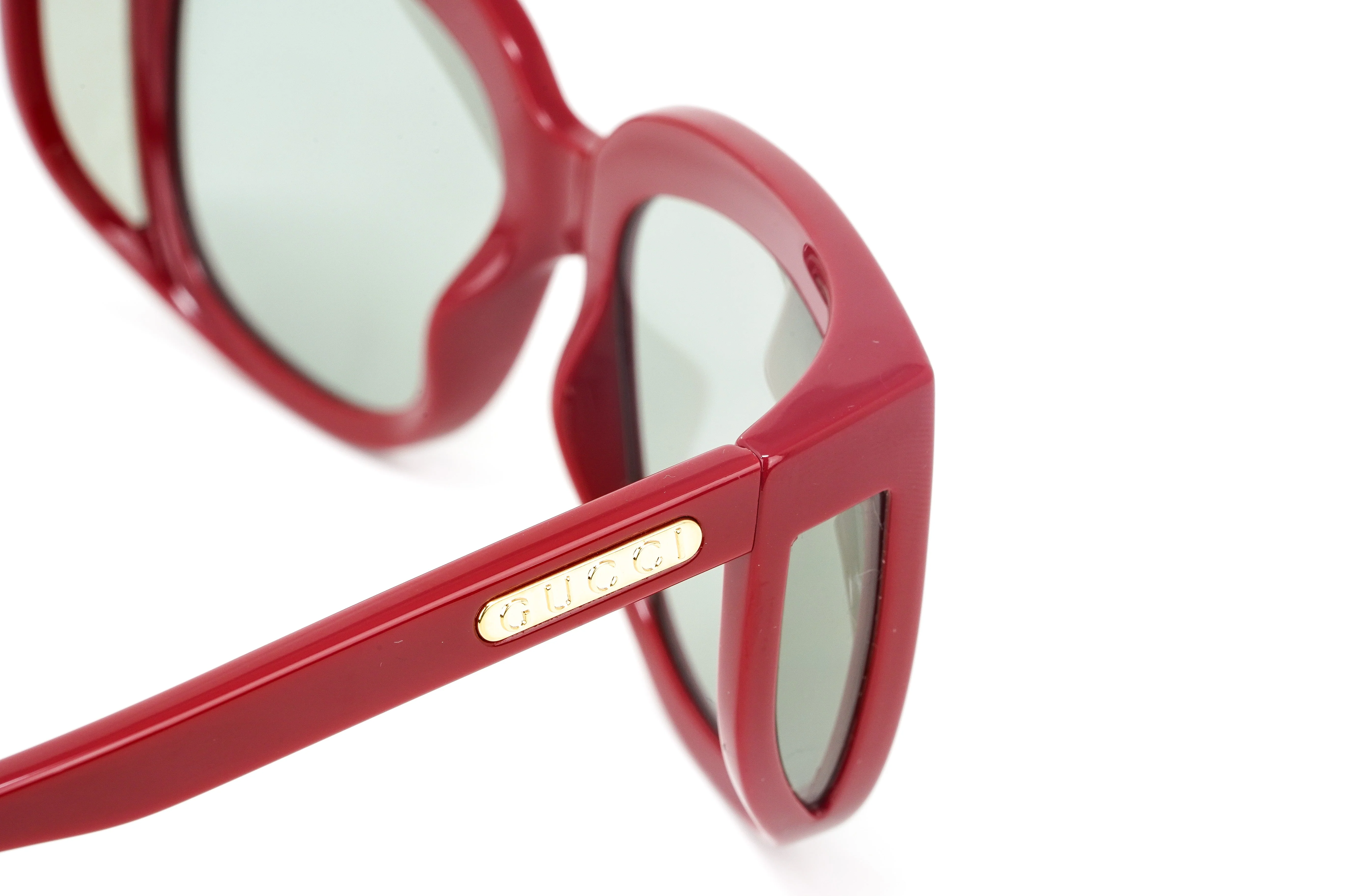 Gucci Women's Sunglasses Wraparound Rectangle Red - Image 7