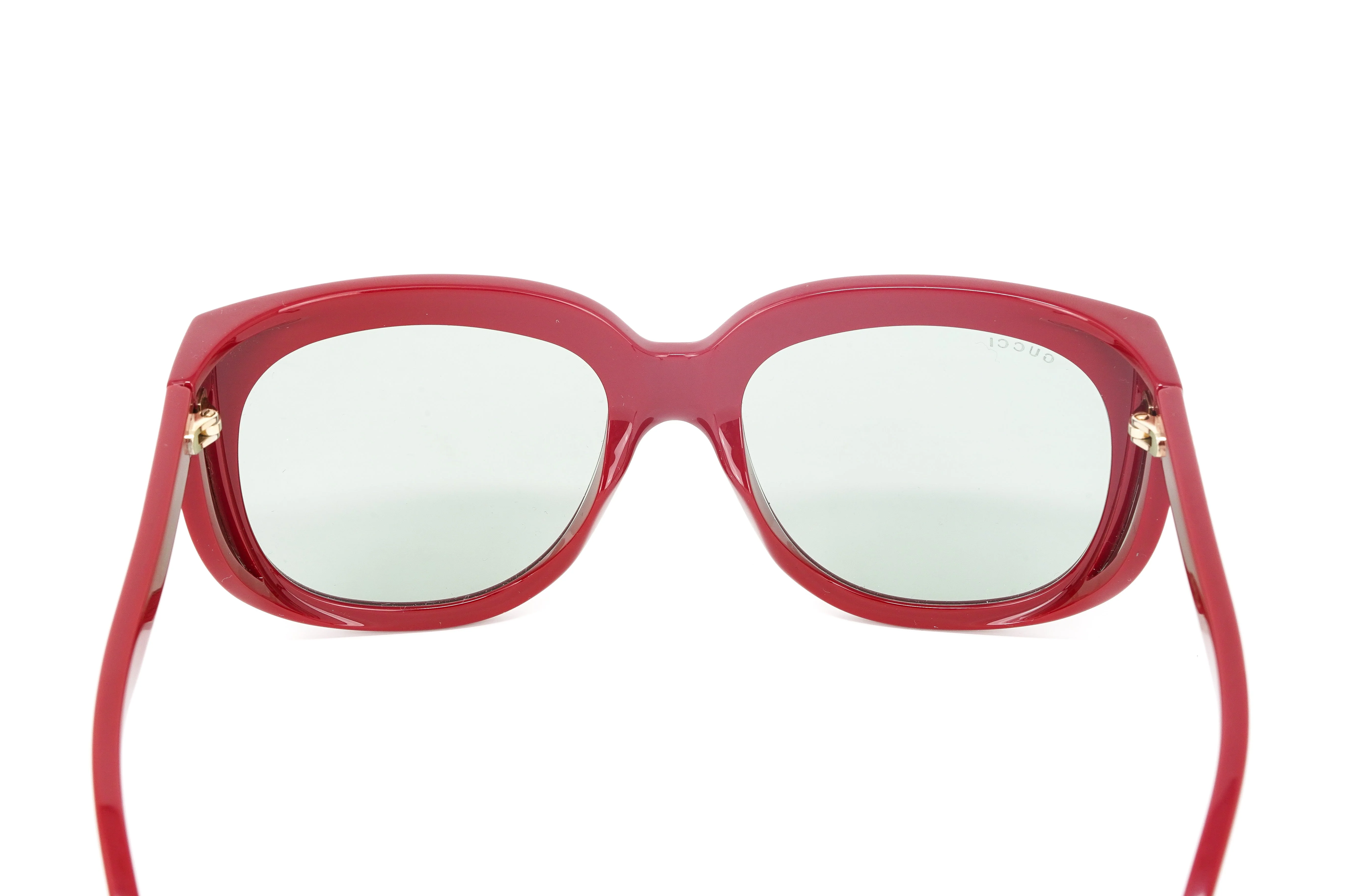 Gucci Women's Sunglasses Wraparound Rectangle Red - Image 8