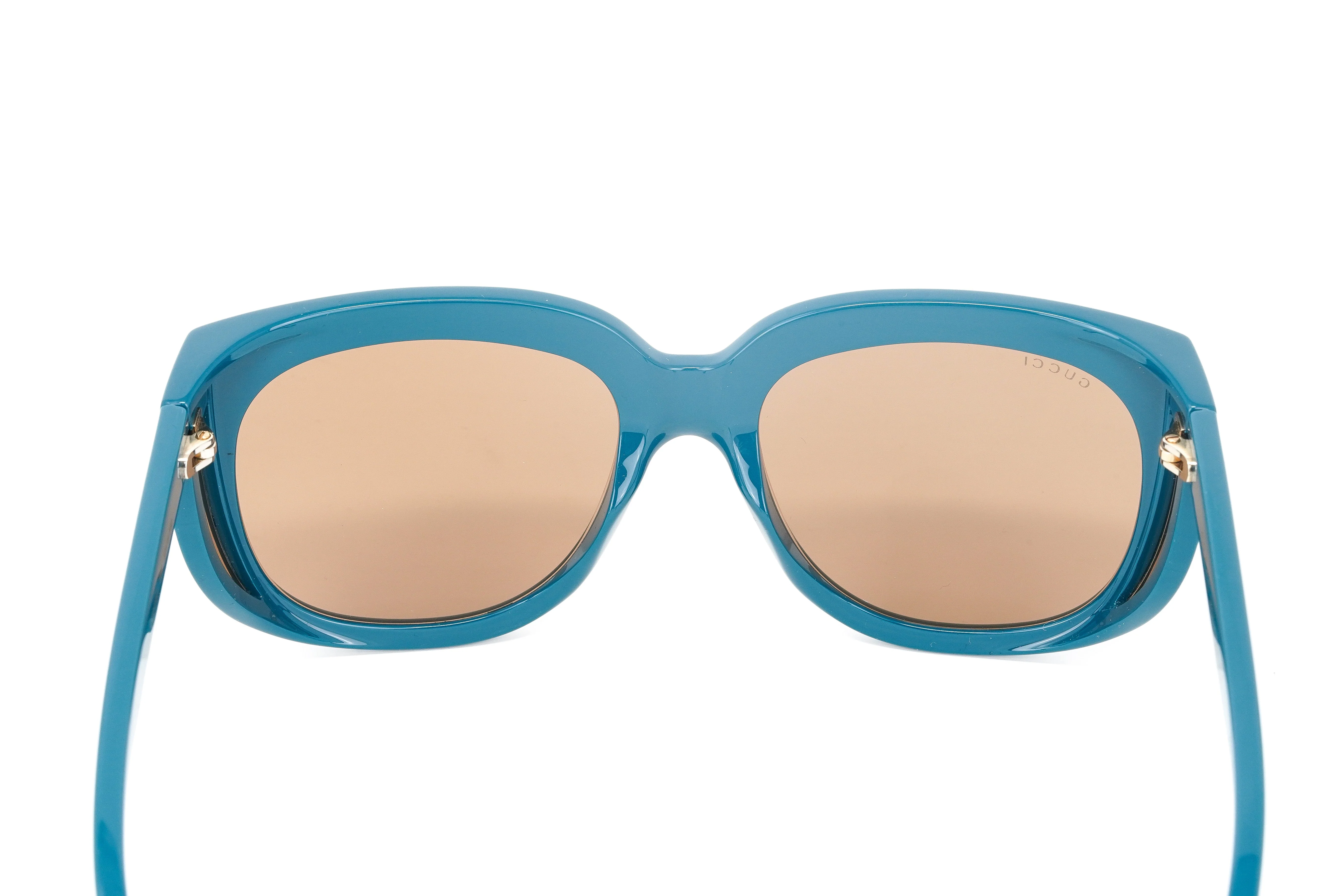 Gucci Women's Sunglasses Wraparound Rectangle Turquoise - Image 8