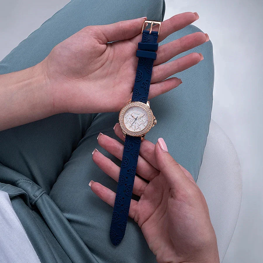Guess Crown Jewel Ladies Blue Watch - Image 7