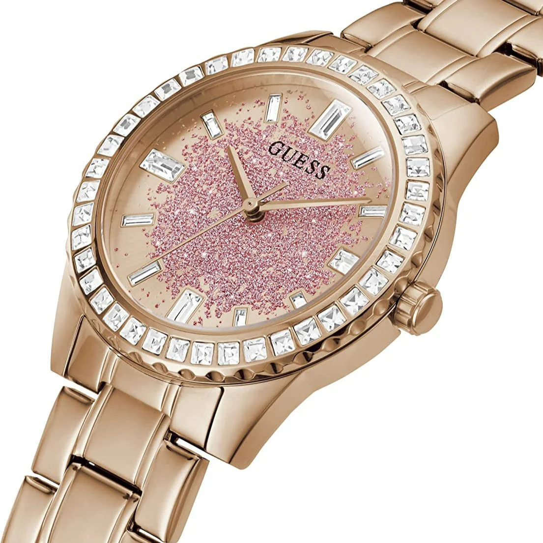 Guess Glitter Burst Ladies Rose Gold Watch - Image 3
