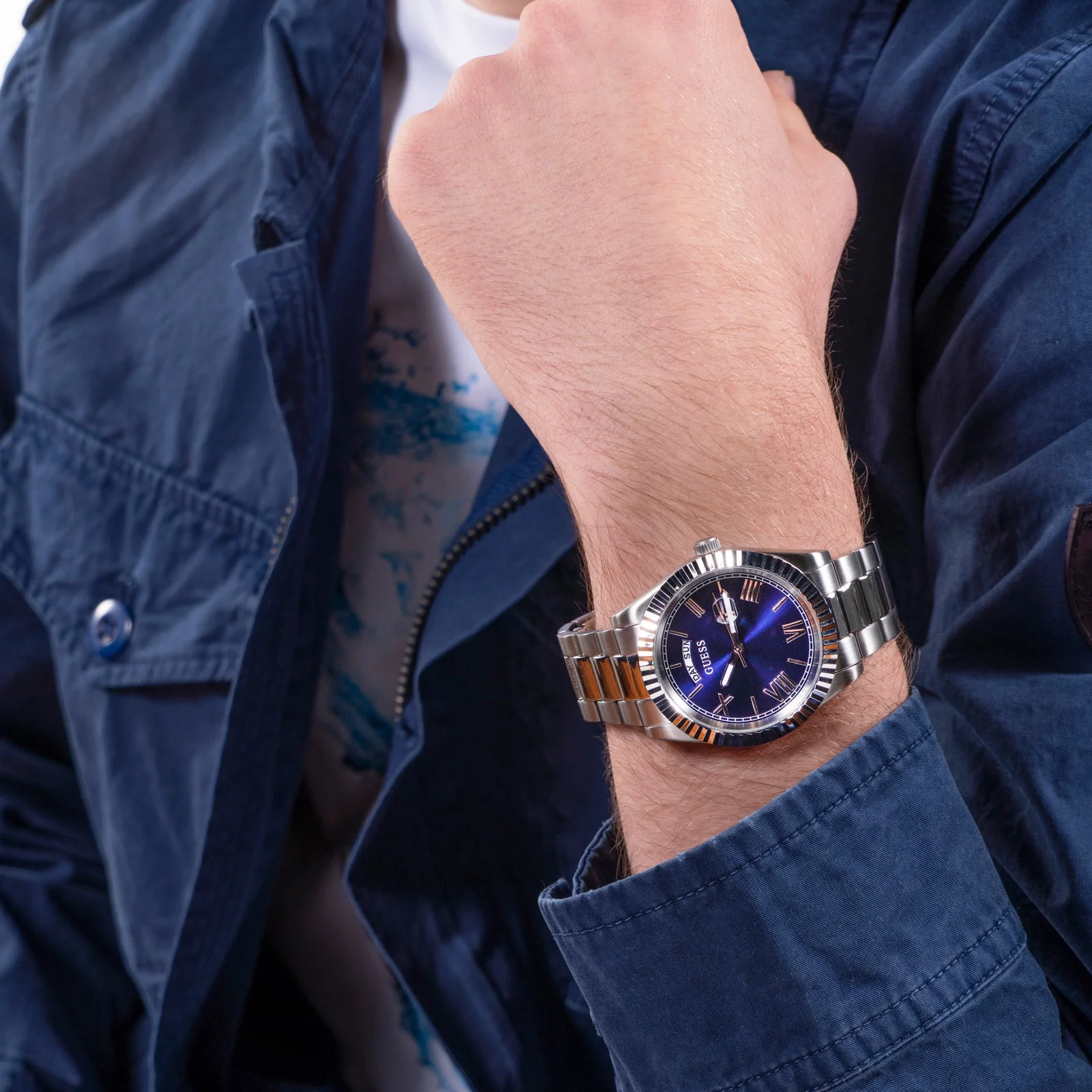Guess Men's Connoisseur Blue Watch - Image 6