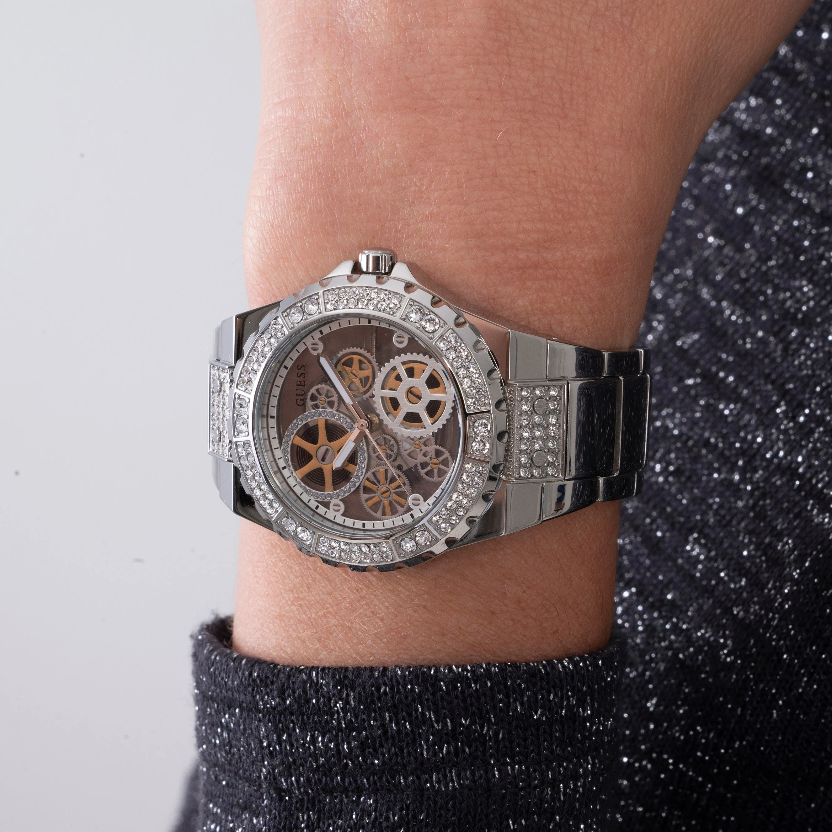 Guess Ladies Reveal Silver Watch - Image 3